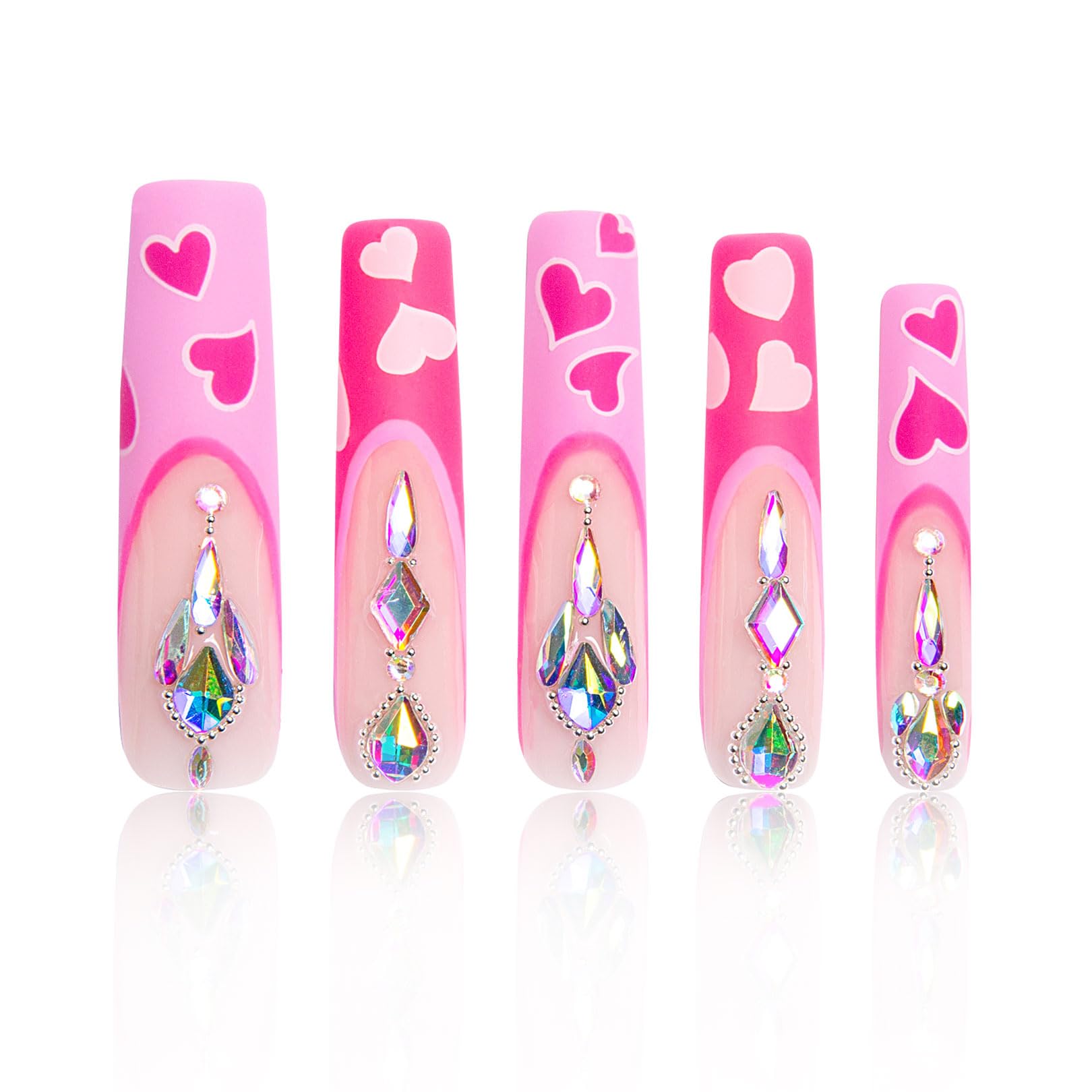 LOVFUL Press on Nails Aquarius | Handmade with Full Covered Crystals |