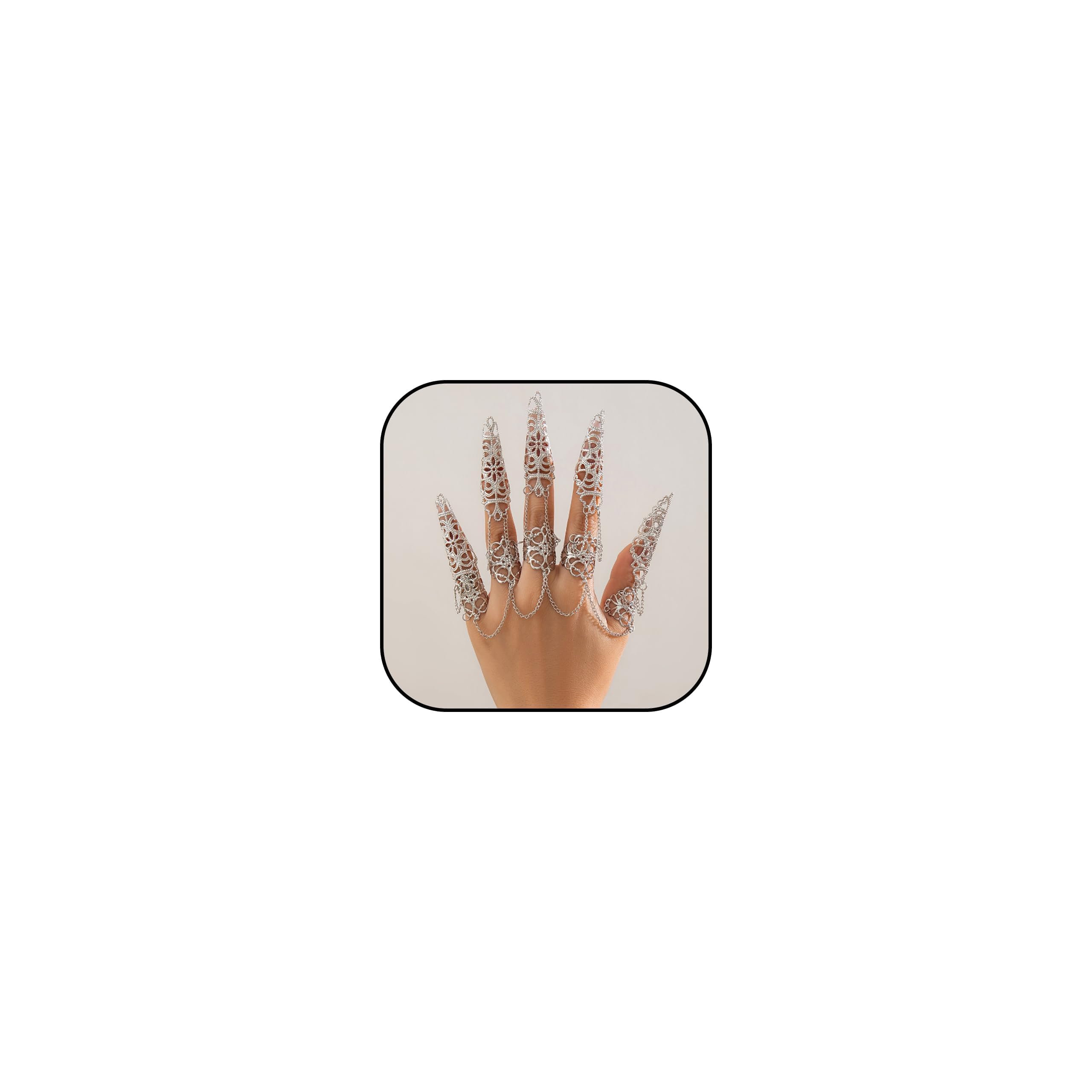 YANCHUN Goth Bracelets Finger Nails Tip Claw Rings
