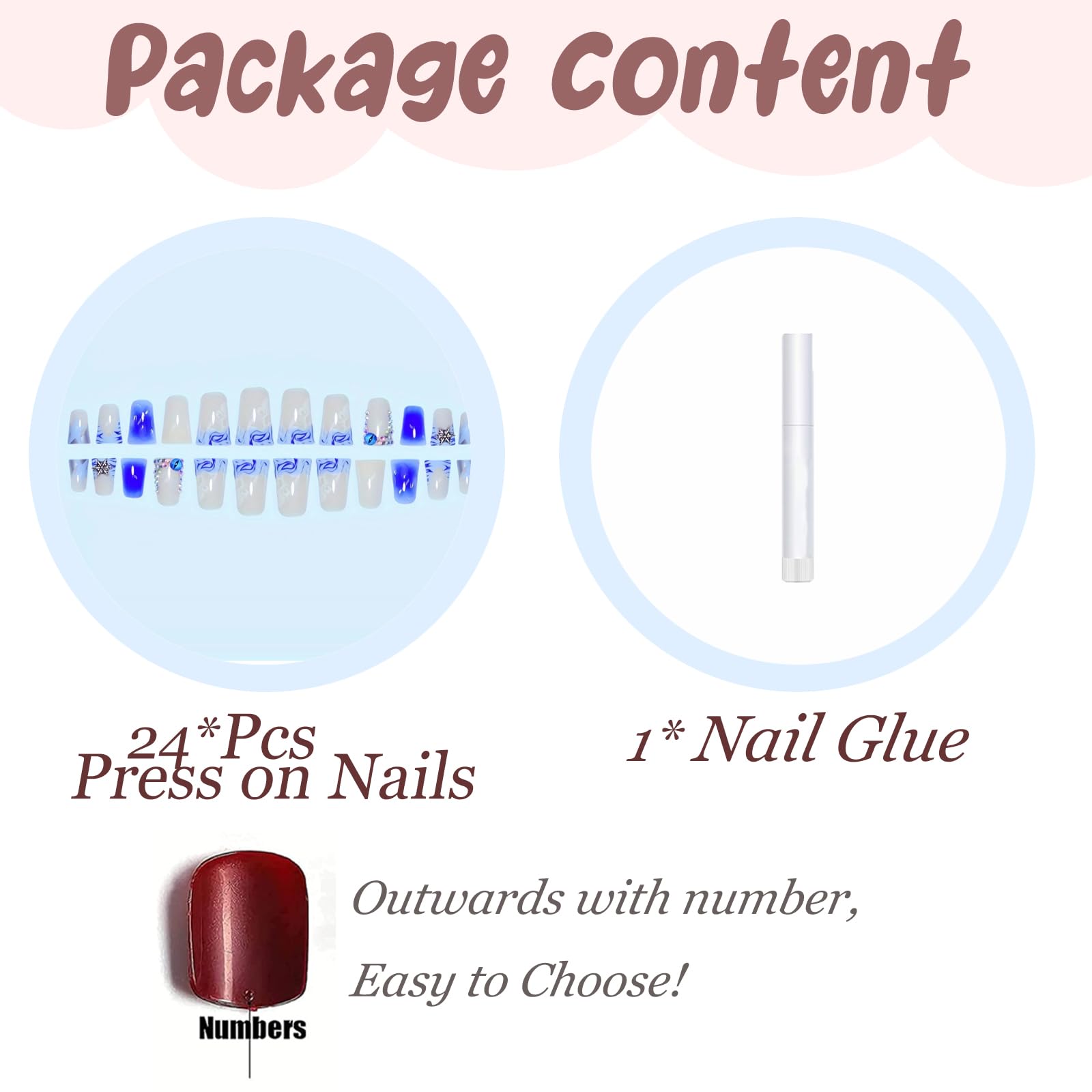 BABALAL Duck Nails Press on Gold Fake Nails