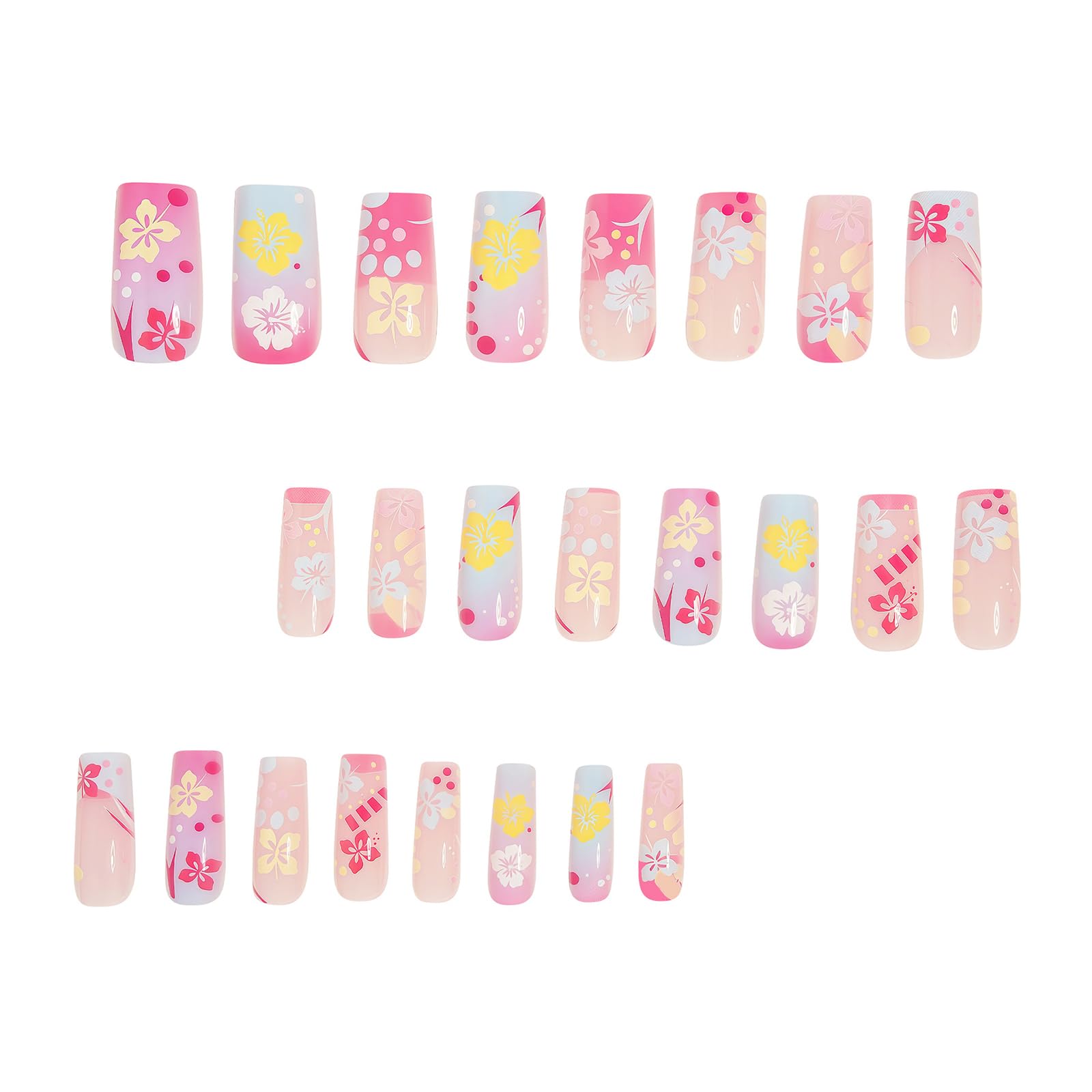 Goth Long Square Acrylic Gothic Y2K Cross Design Press On Nails