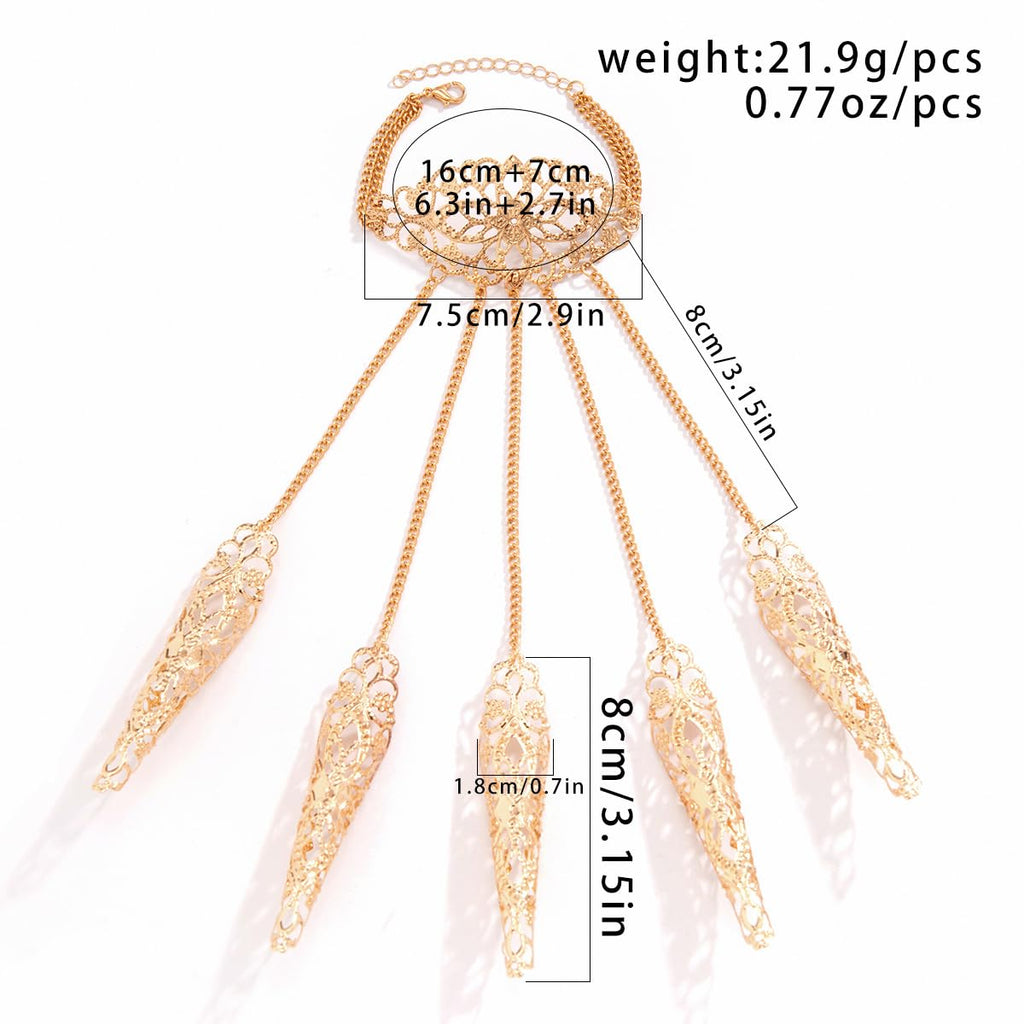 Gothic Bracelet Finger Nail Tip Claw Ring