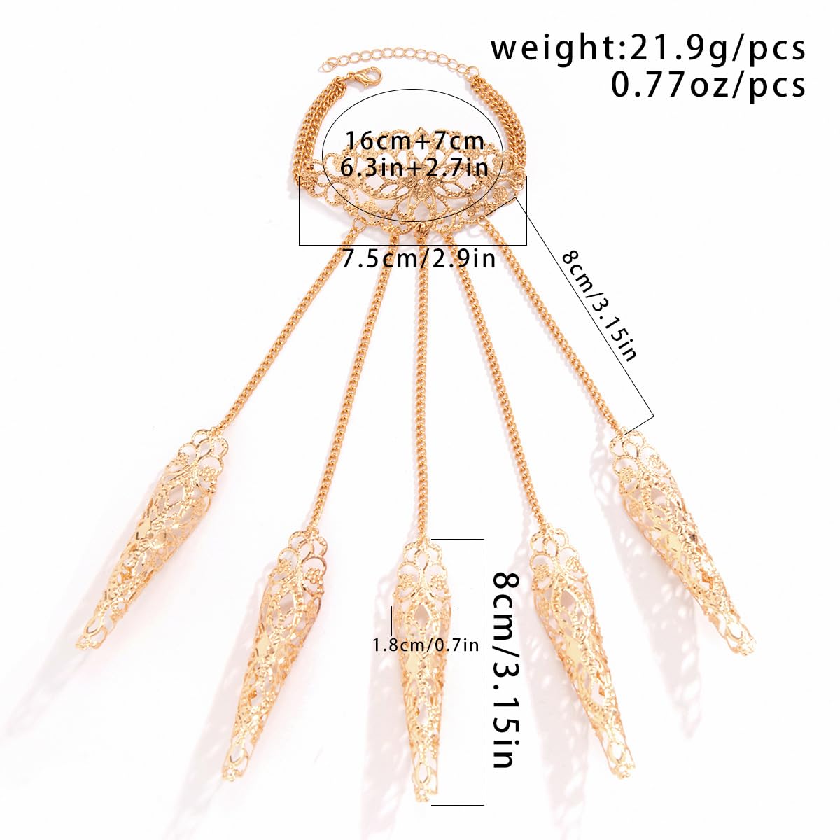 Gothic Bracelet Finger Nail Tip Claw Ring