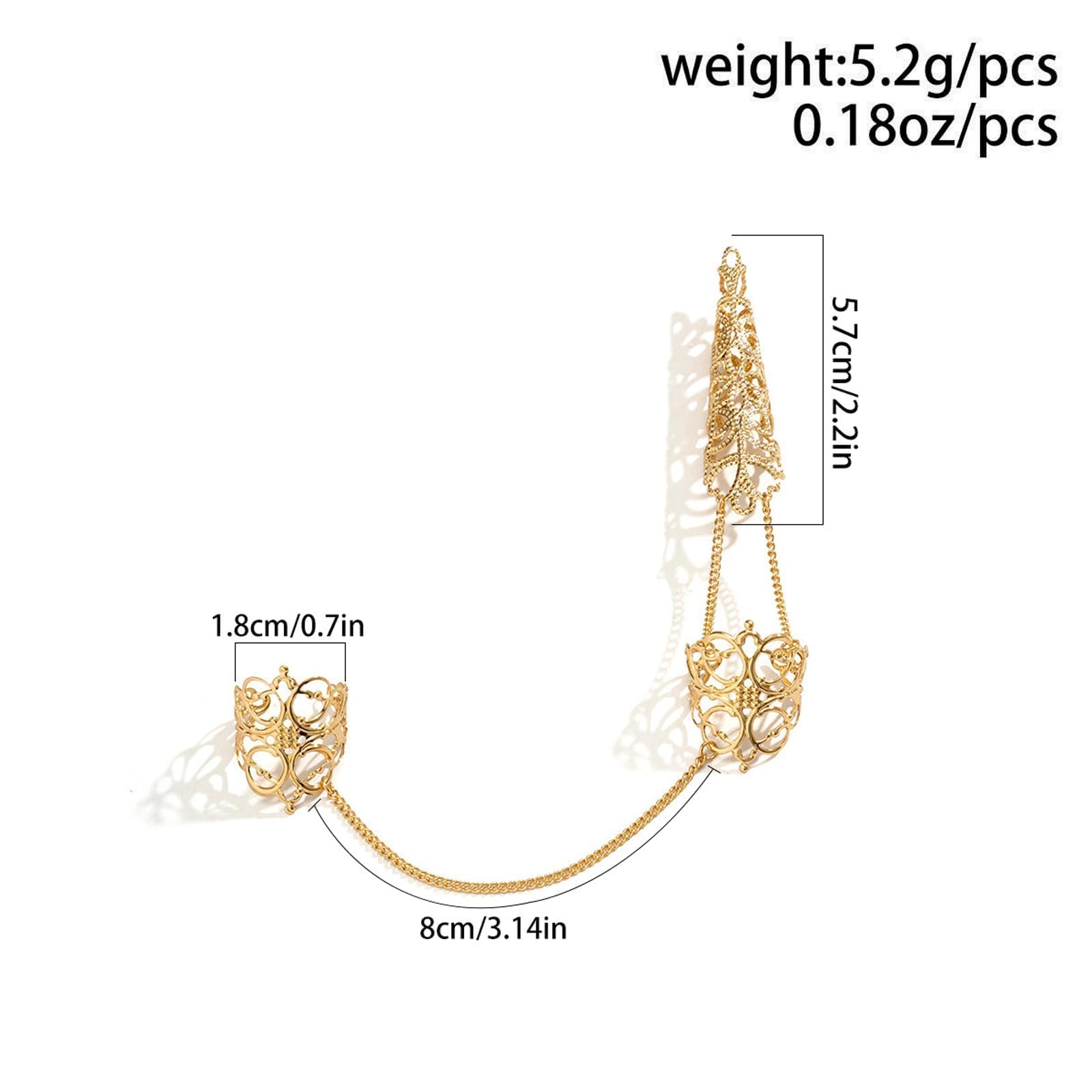 YANCHUN Goth Bracelets Finger Nails Tip Claw Rings