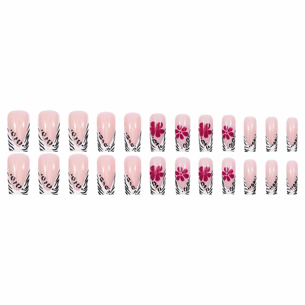 Goth Long Square Acrylic Gothic Y2K Cross Design Press On Nails