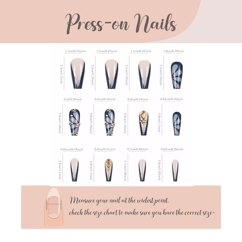 BABALAL Duck Nails Press on Gold Fake Nails