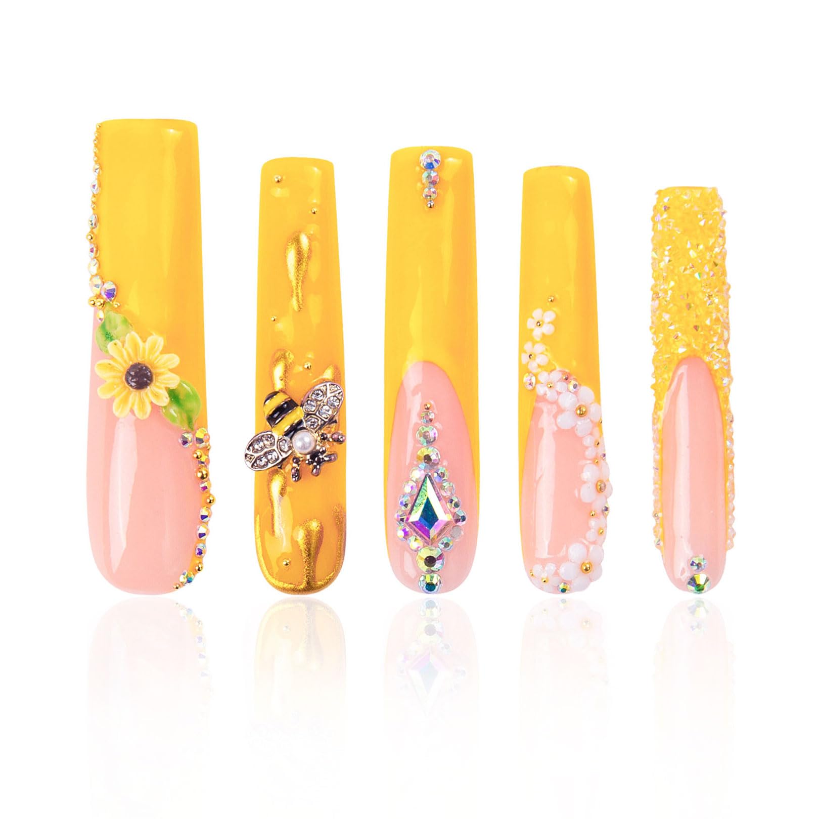LOVFUL Press on Nails Aquarius | Handmade with Full Covered Crystals |