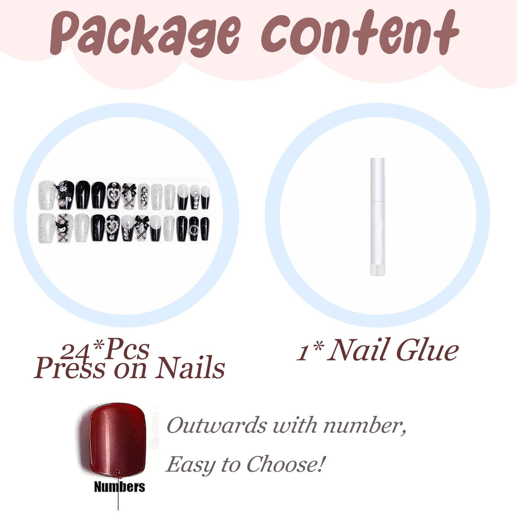 BABALAL Duck Nails Press on Gold Fake Nails
