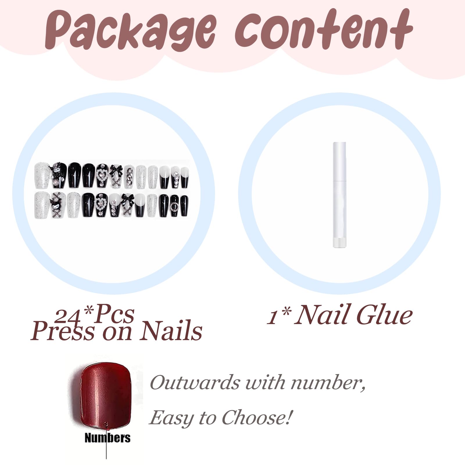 BABALAL Duck Nails Press on Gold Fake Nails