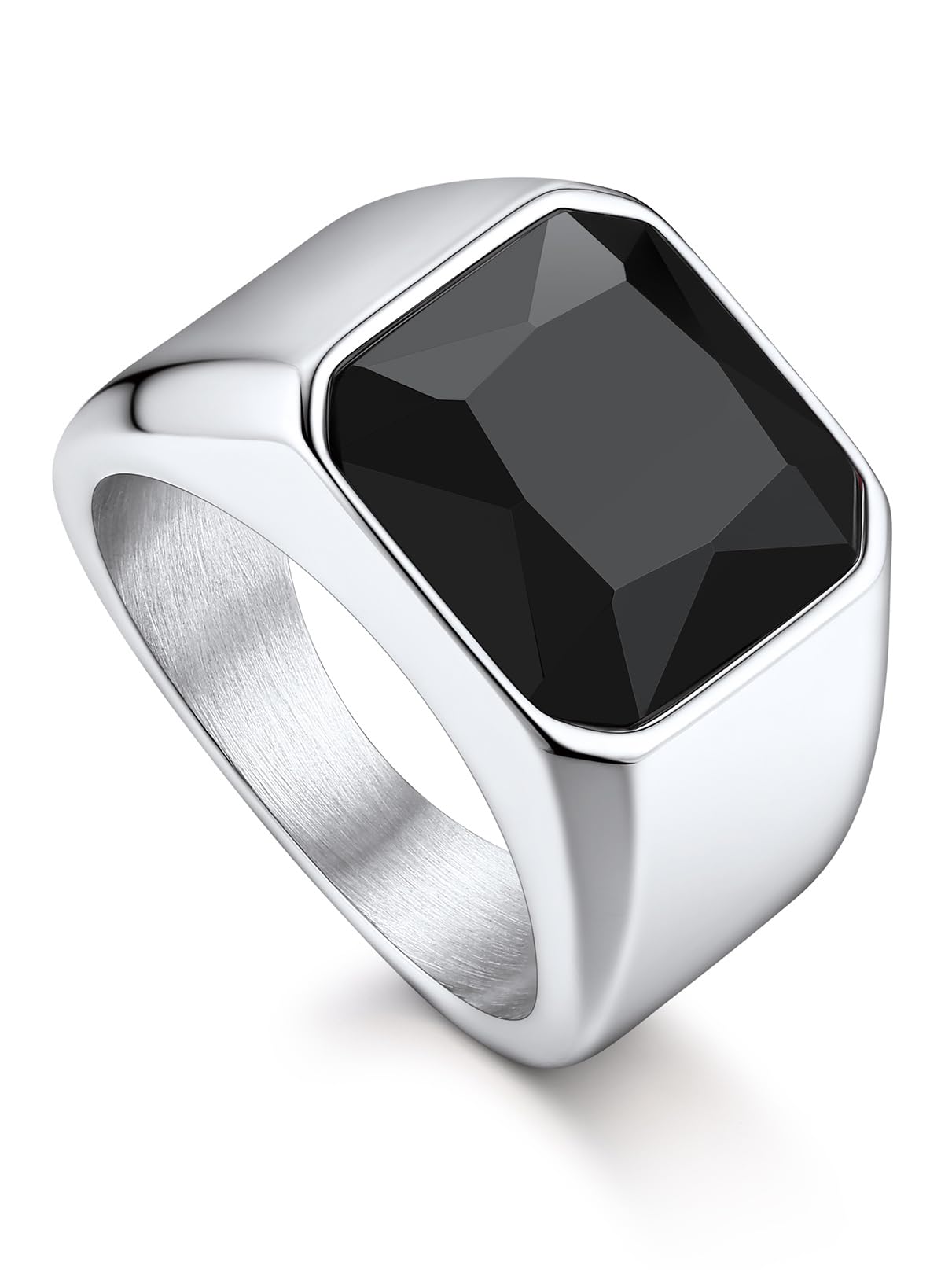 Bandmax Gemstone Signet Rings for Men,