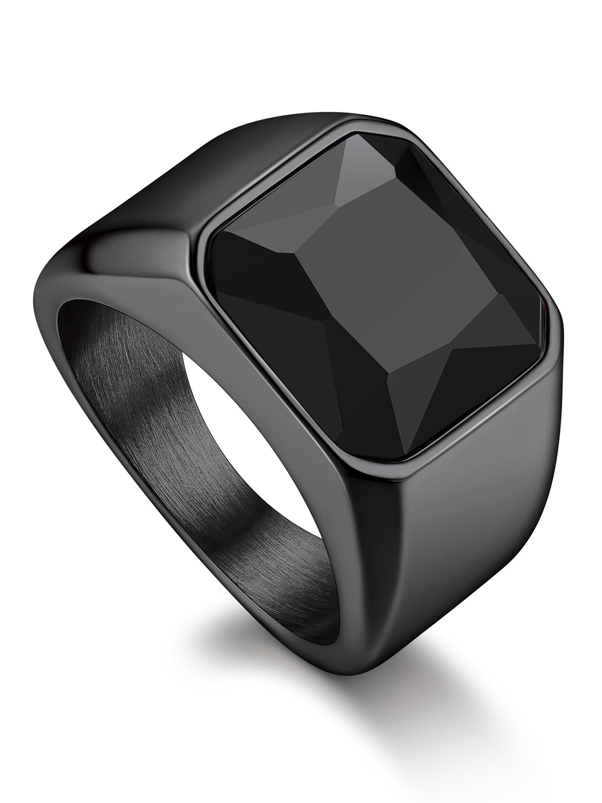 Bandmax Gemstone Signet Rings for Men,
