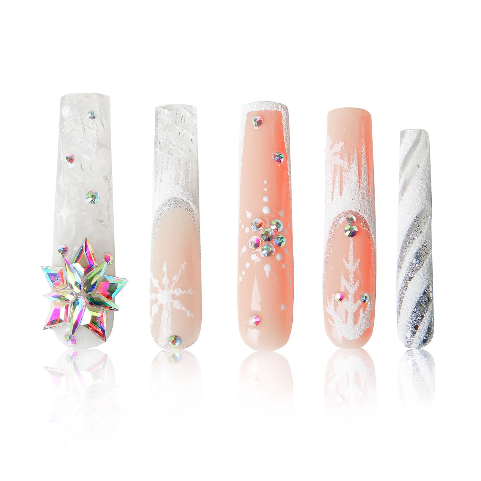 LOVFUL Press on Nails Aquarius | Handmade with Full Covered Crystals |
