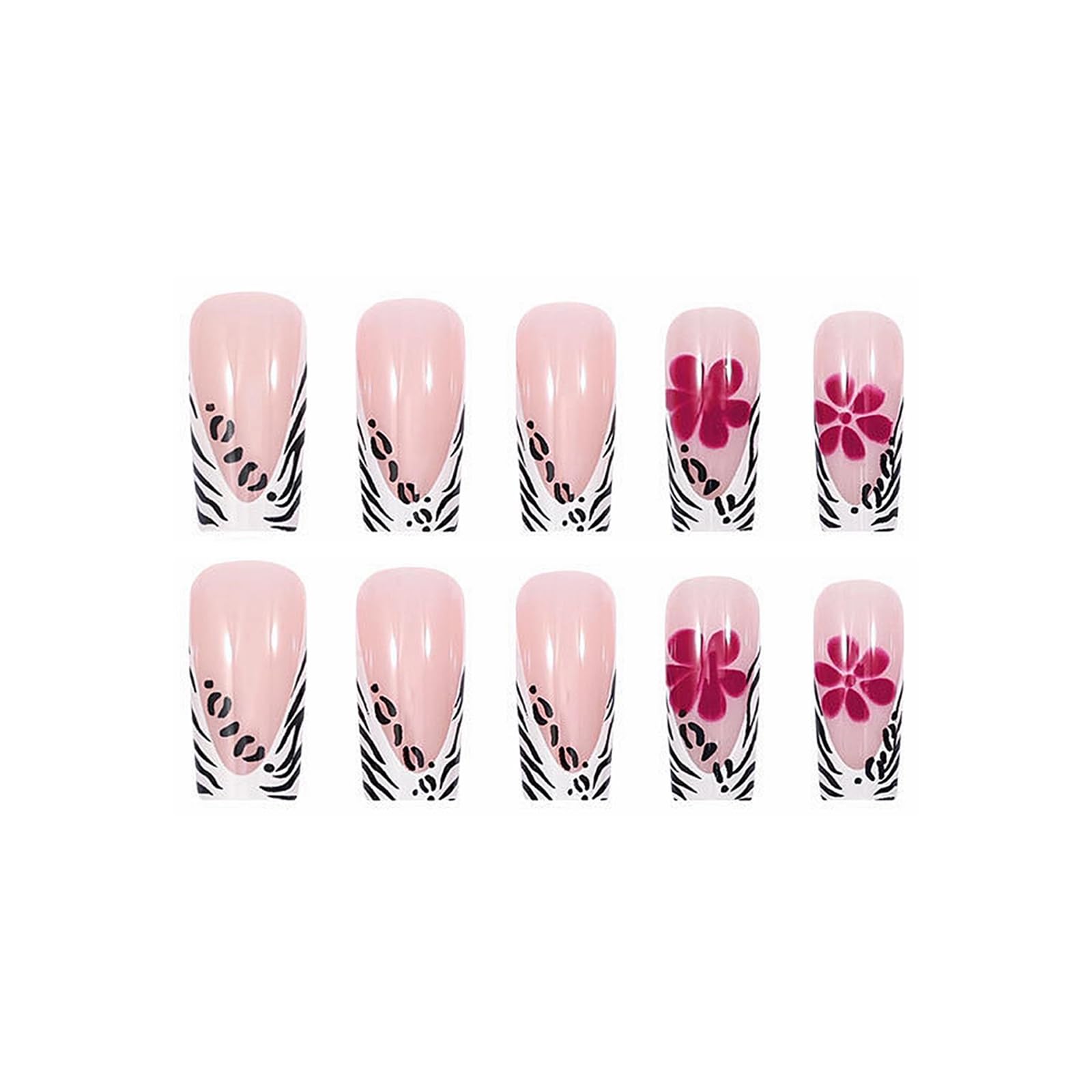 Goth Long Square Acrylic Gothic Y2K Cross Design Press On Nails