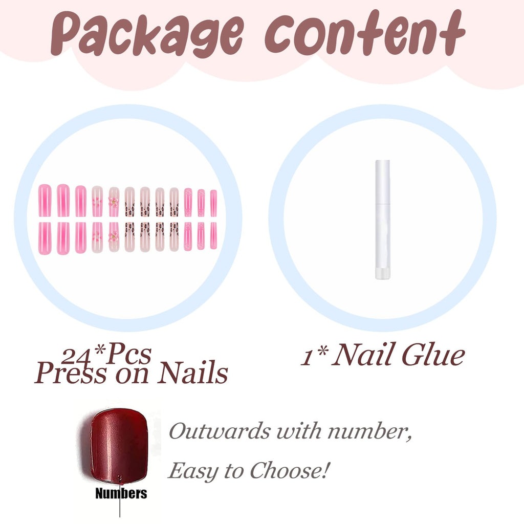 BABALAL Duck Nails Press on Gold Fake Nails