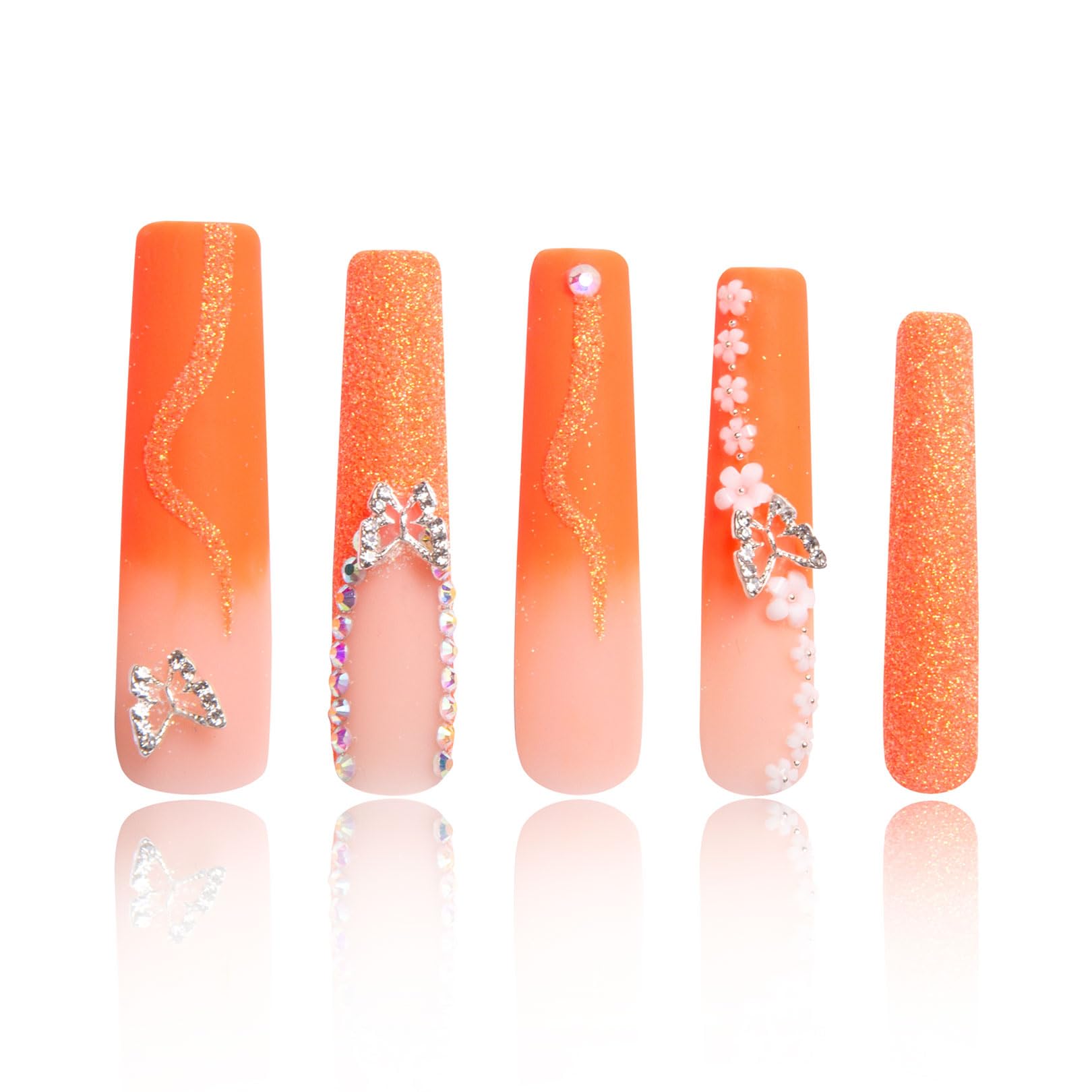 LOVFUL Press on Nails Aquarius | Handmade with Full Covered Crystals |
