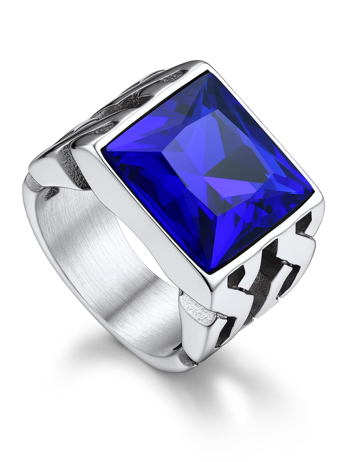 Bandmax Gemstone Signet Rings for Men,