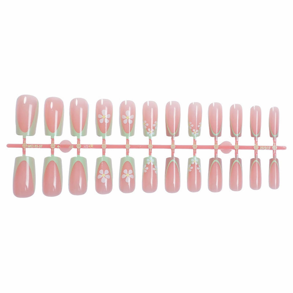Goth Long Square Acrylic Gothic Y2K Cross Design Press On Nails