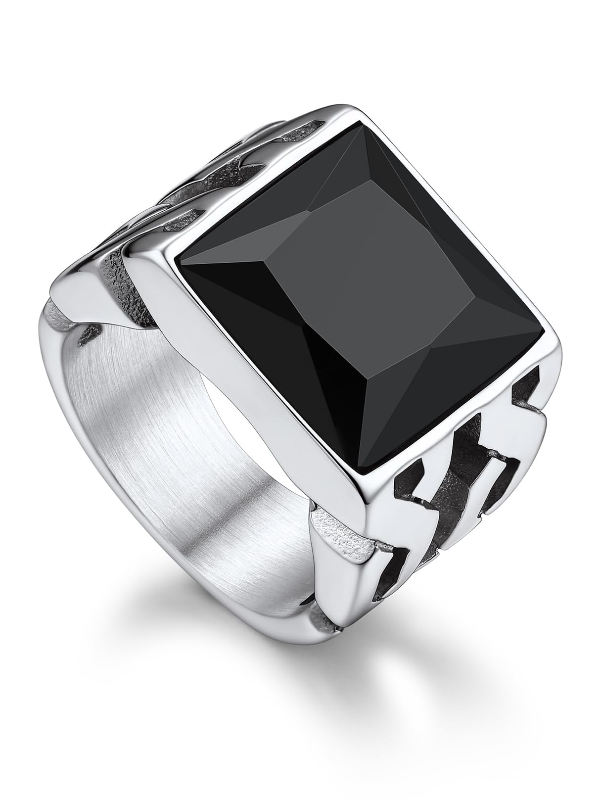 Bandmax Gemstone Signet Rings for Men,
