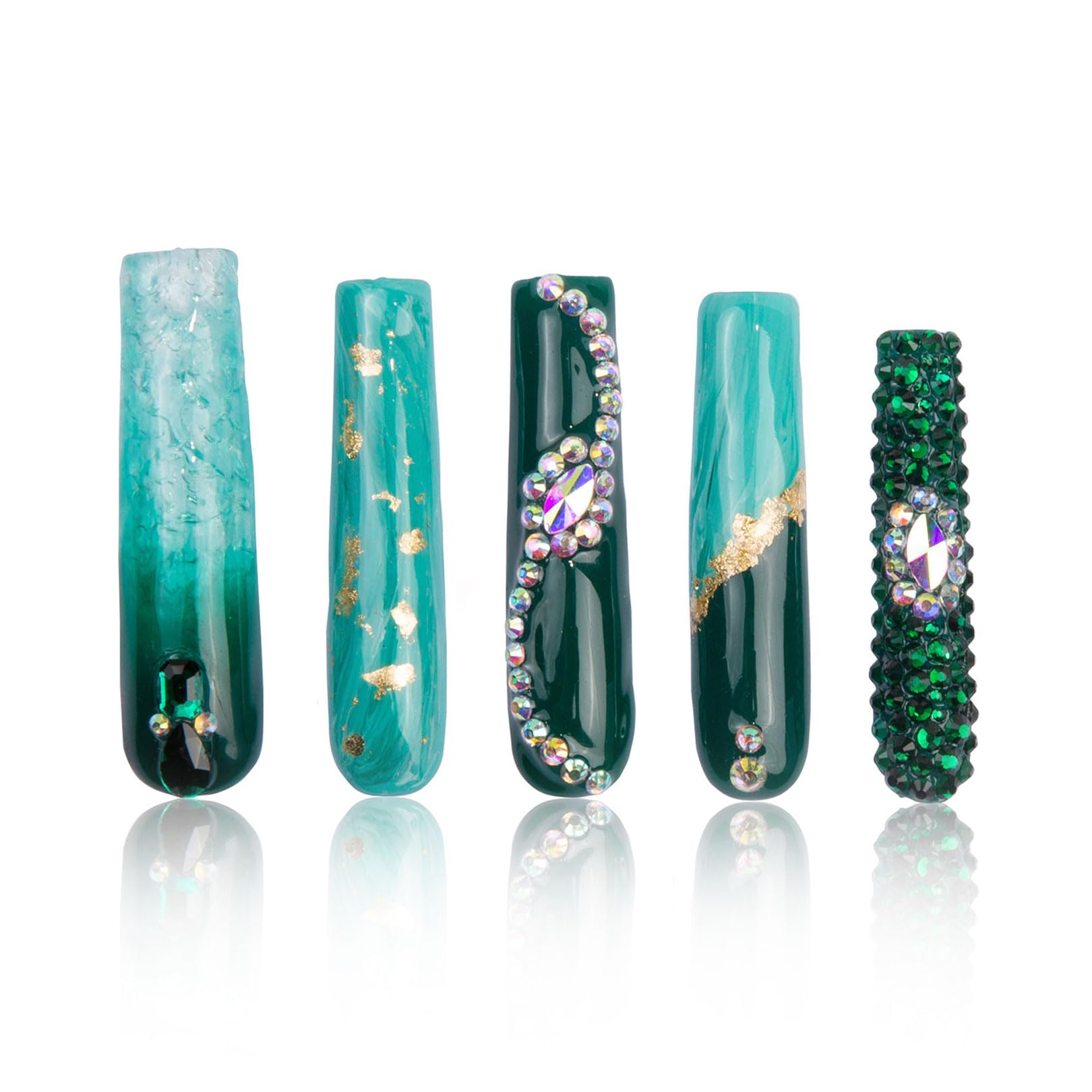 LOVFUL Press on Nails Aquarius | Handmade with Full Covered Crystals |