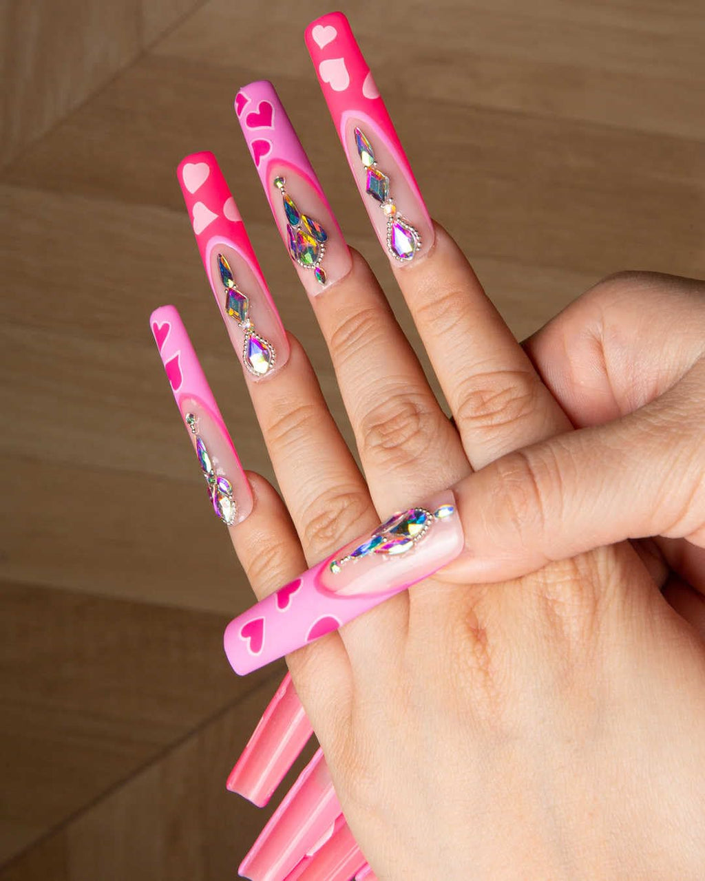 LOVFUL Press on Nails Aquarius | Handmade with Full Covered Crystals |