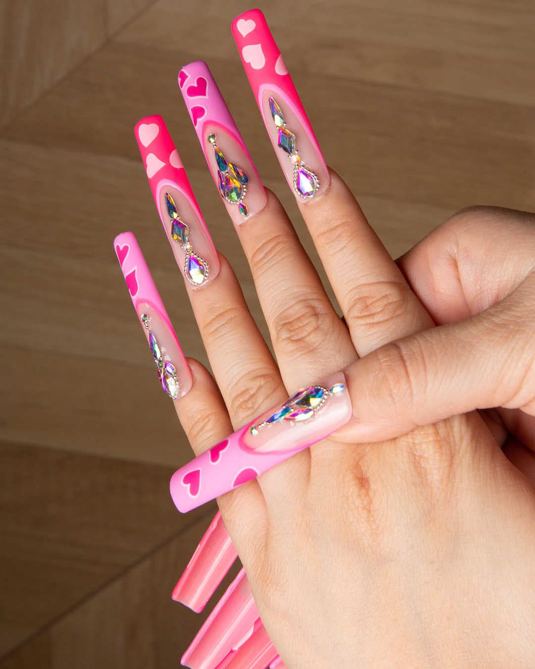 LOVFUL Press on Nails Aquarius | Handmade with Full Covered Crystals |