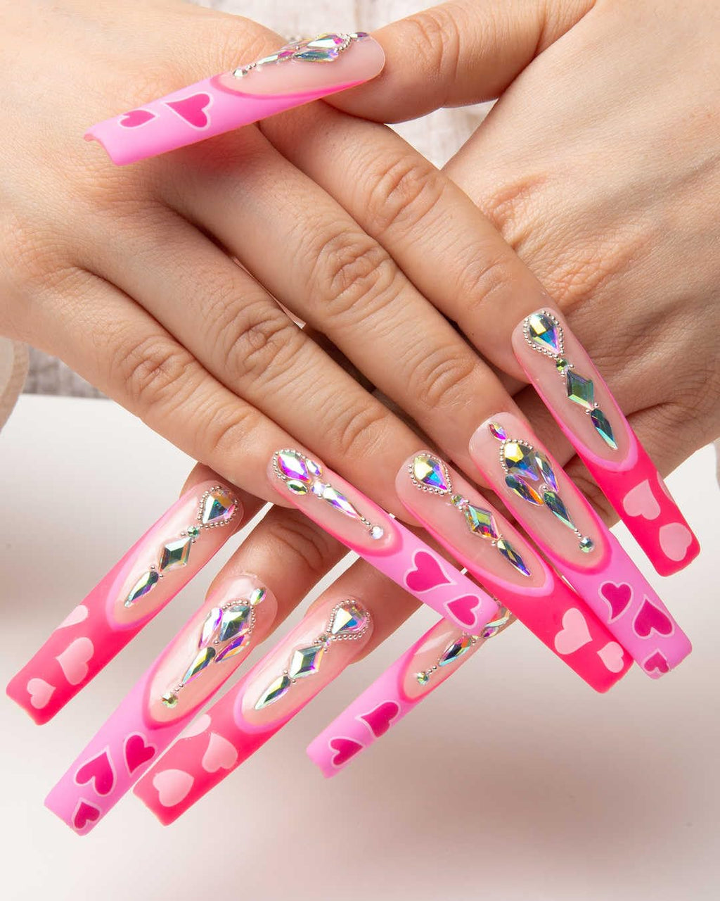 LOVFUL Press on Nails Aquarius | Handmade with Full Covered Crystals |
