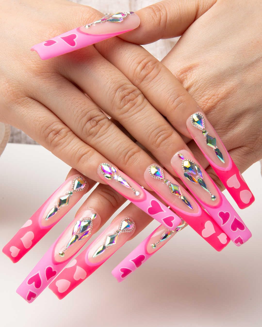 LOVFUL Press on Nails Aquarius | Handmade with Full Covered Crystals |