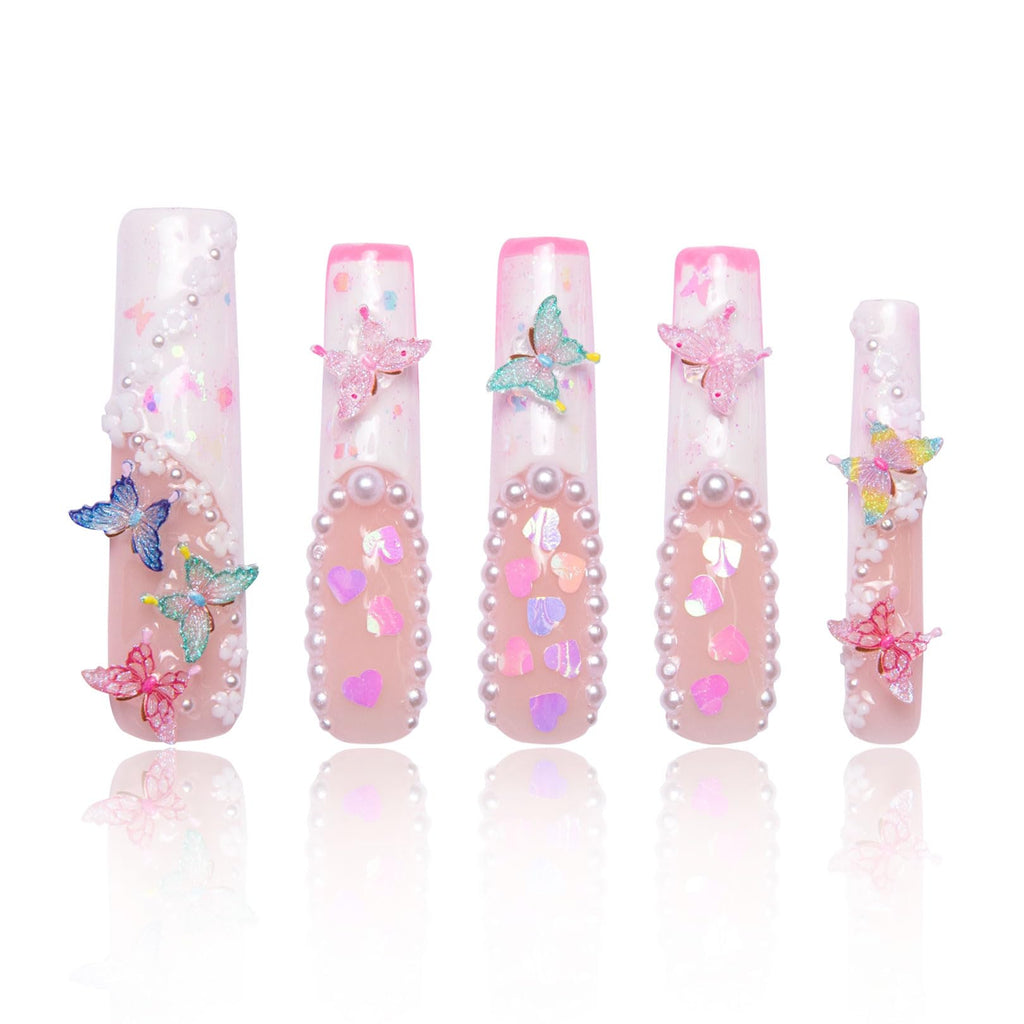 LOVFUL Press on Nails Aquarius | Handmade with Full Covered Crystals |