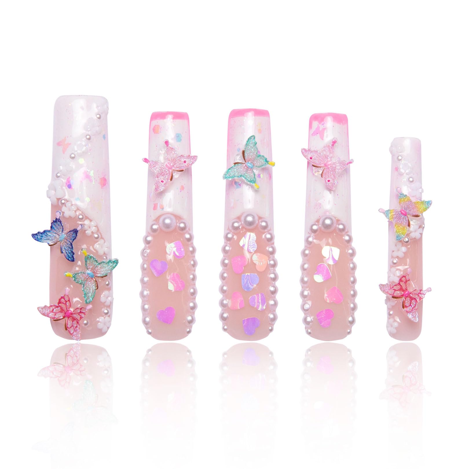 LOVFUL Press on Nails Aquarius | Handmade with Full Covered Crystals |