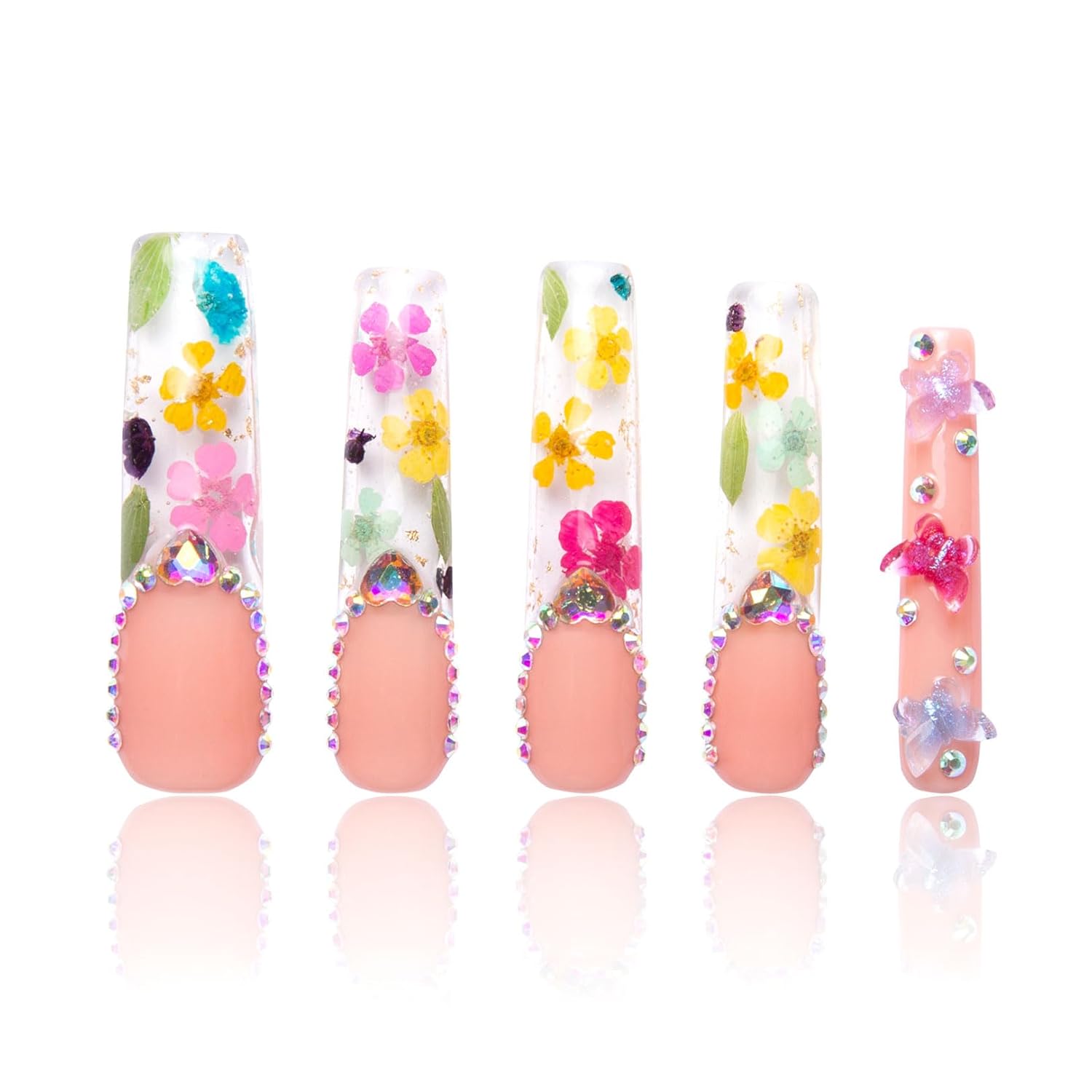 LOVFUL Press on Nails Aquarius | Handmade with Full Covered Crystals |