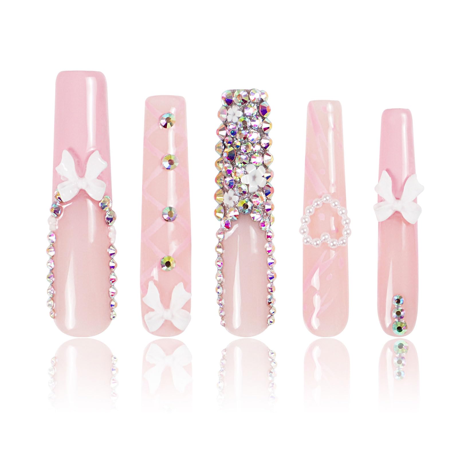 LOVFUL Press on Nails Aquarius | Handmade with Full Covered Crystals |
