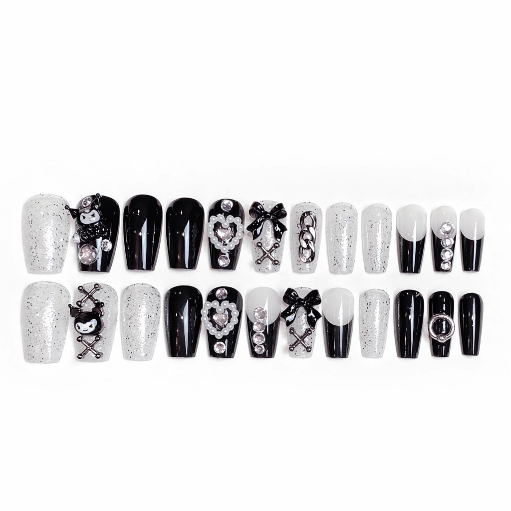 BABALAL Duck Nails Press on Gold Fake Nails