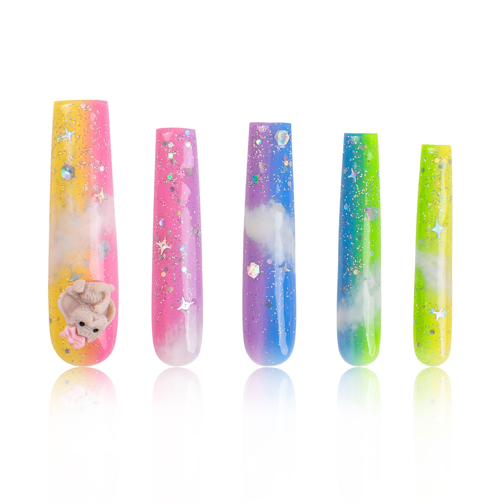 LOVFUL Press on Nails Aquarius | Handmade with Full Covered Crystals |
