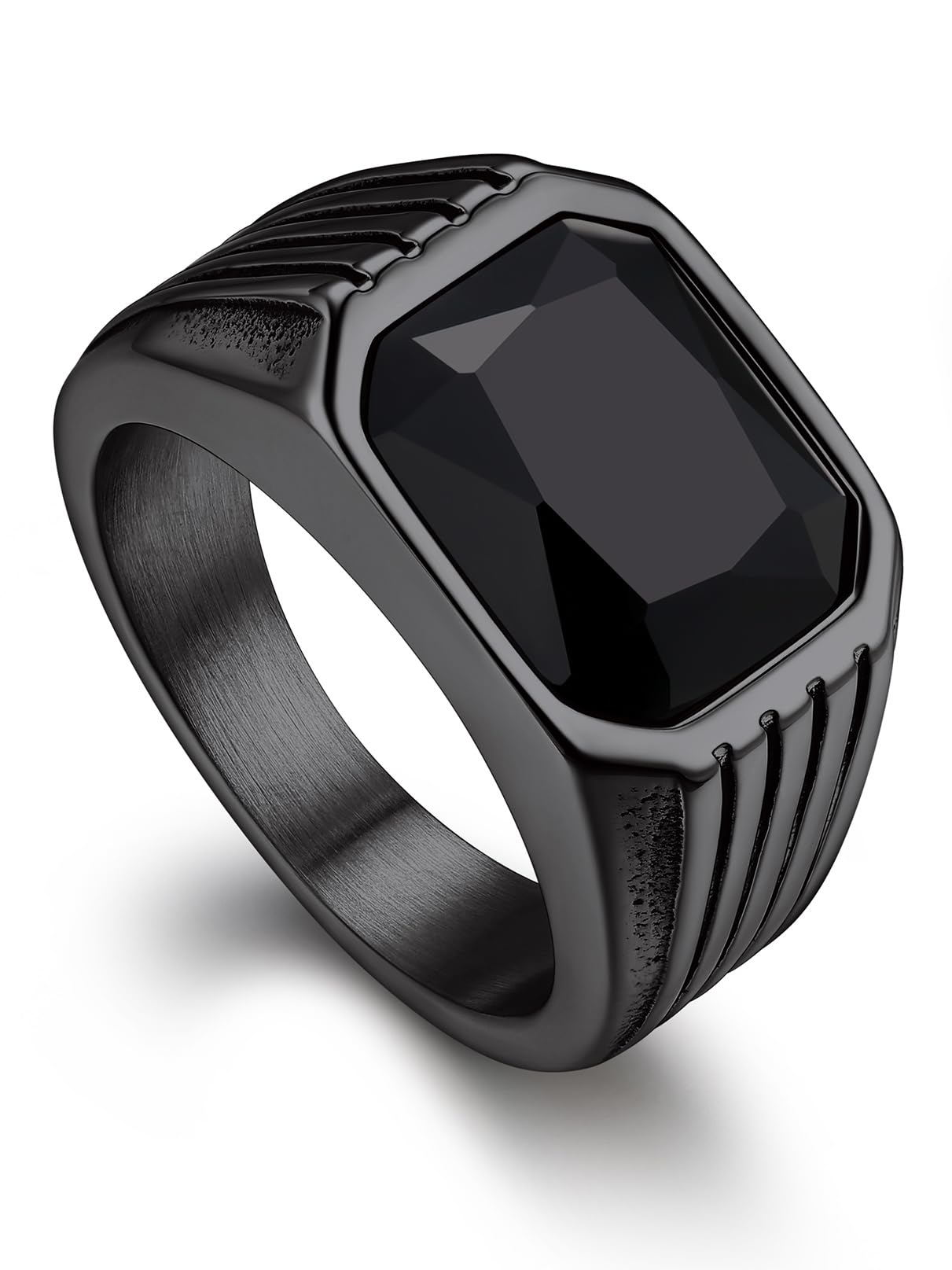 Bandmax Gemstone Signet Rings for Men,