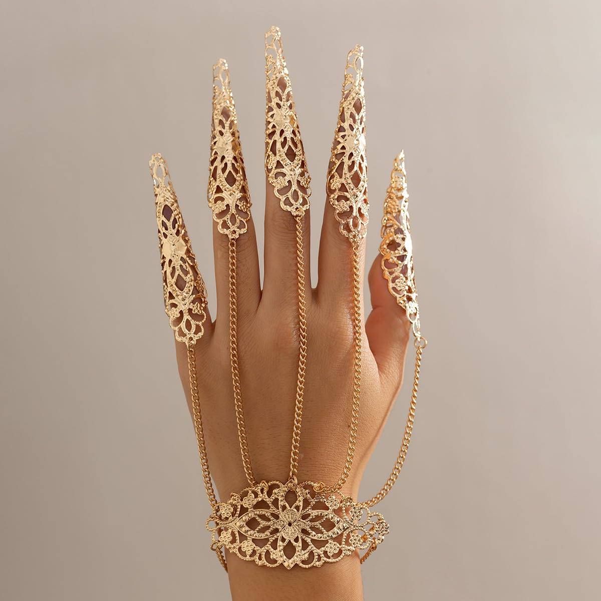 Gothic Bracelet Finger Nail Tip Claw Ring