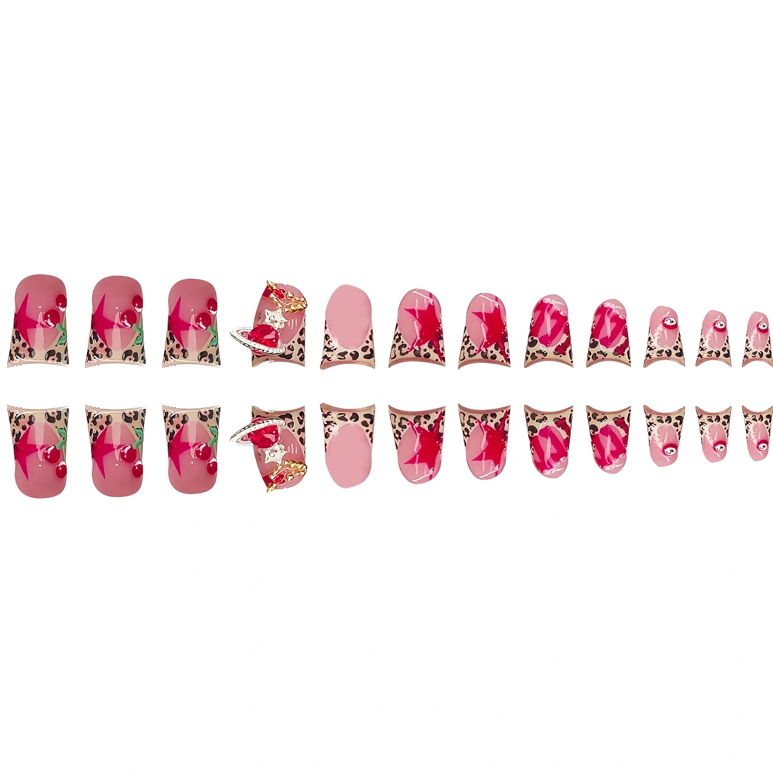 BABALAL Duck Nails Press on Gold Fake Nails