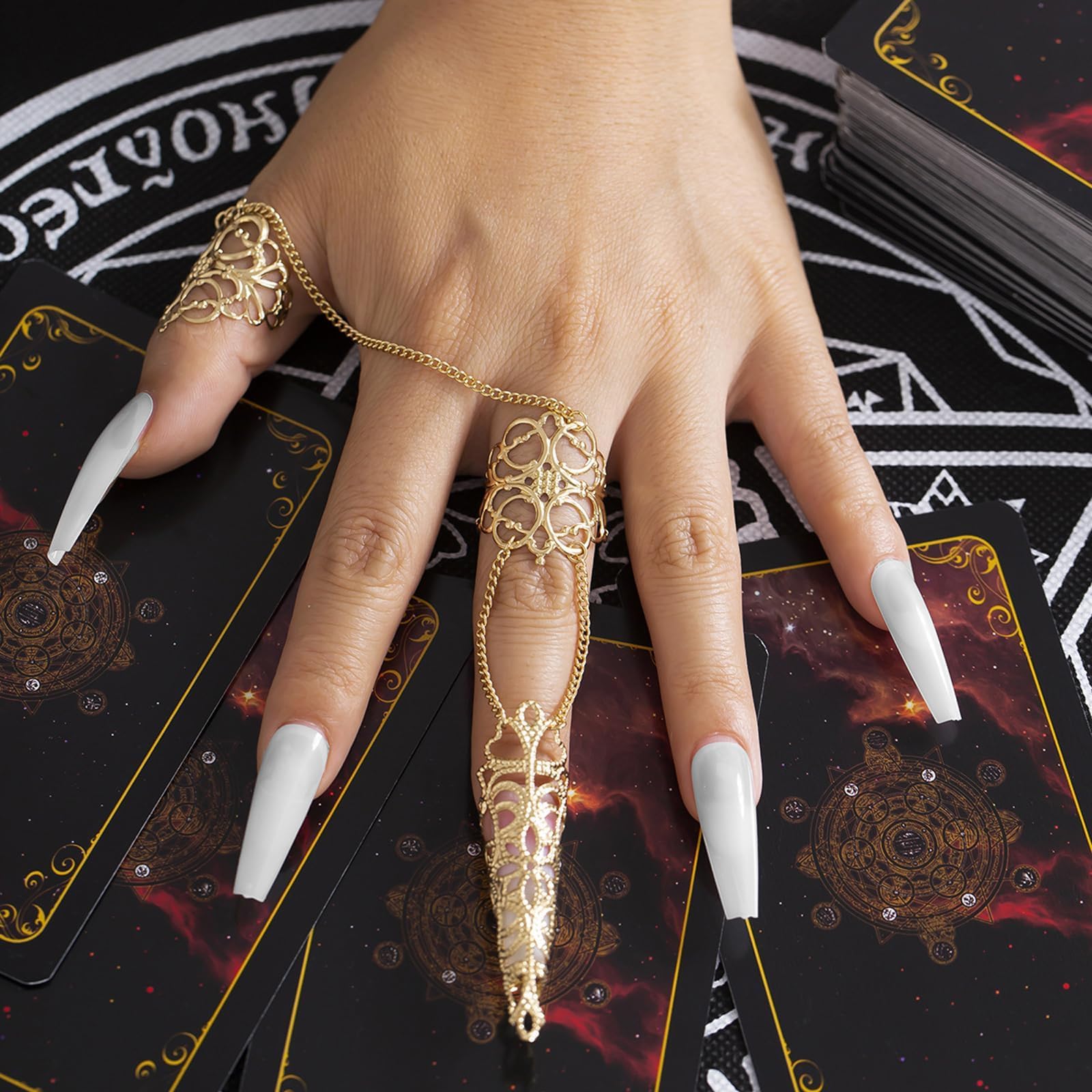 YANCHUN Goth Bracelets Finger Nails Tip Claw Rings