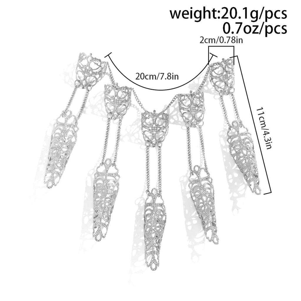 YANCHUN Goth Bracelets Finger Nails Tip Claw Rings