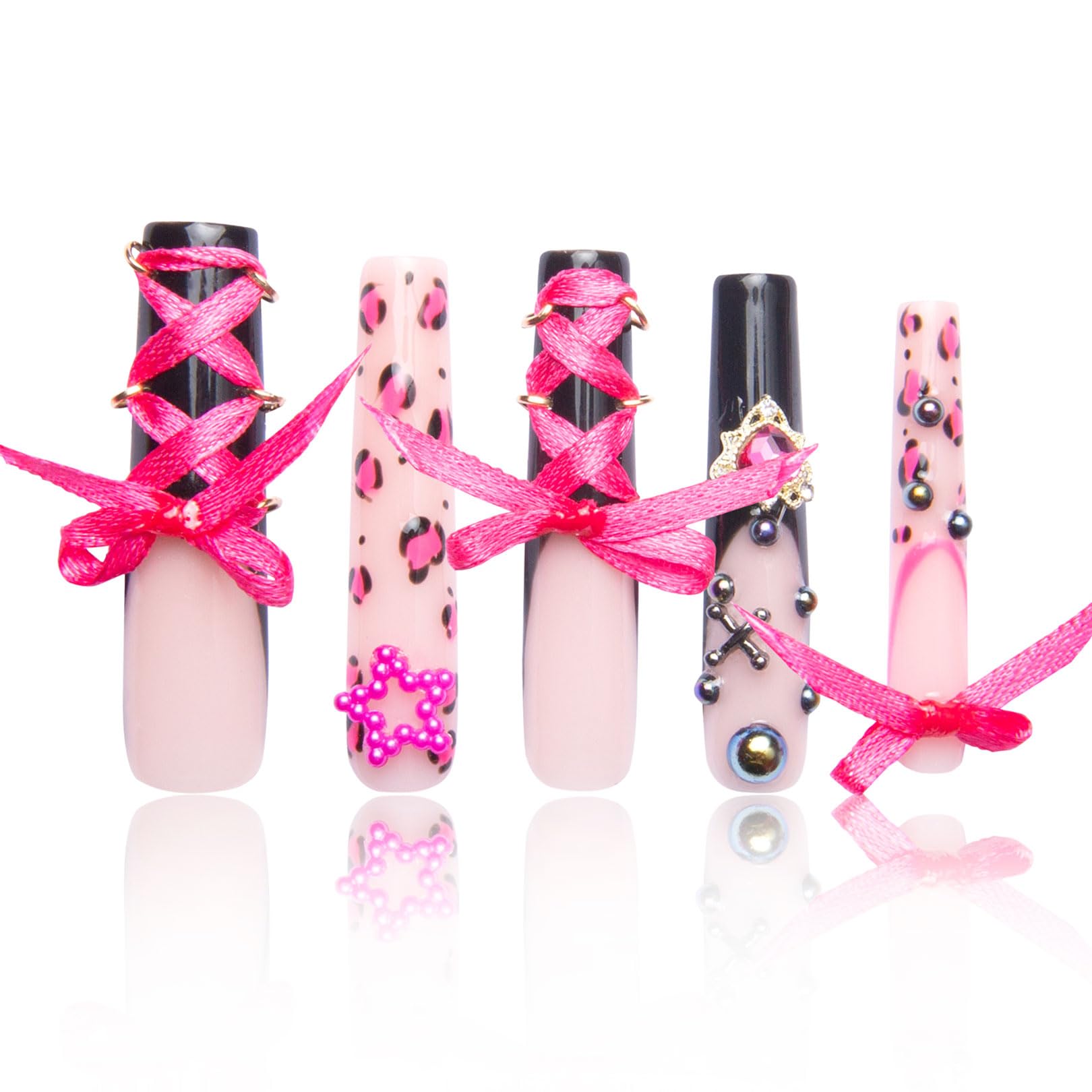 LOVFUL Press on Nails Aquarius | Handmade with Full Covered Crystals |