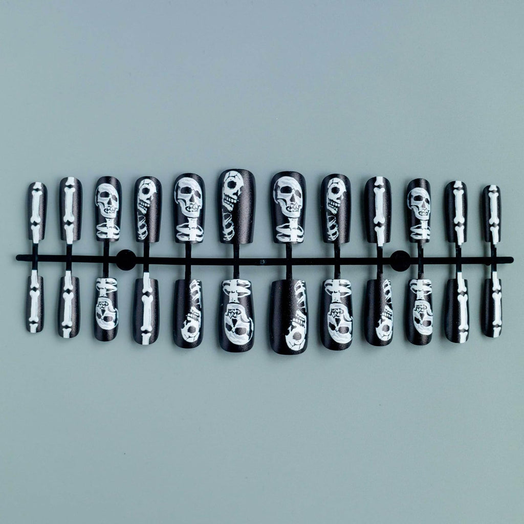 Goth Long Square Acrylic Gothic Y2K Cross Design Press On Nails