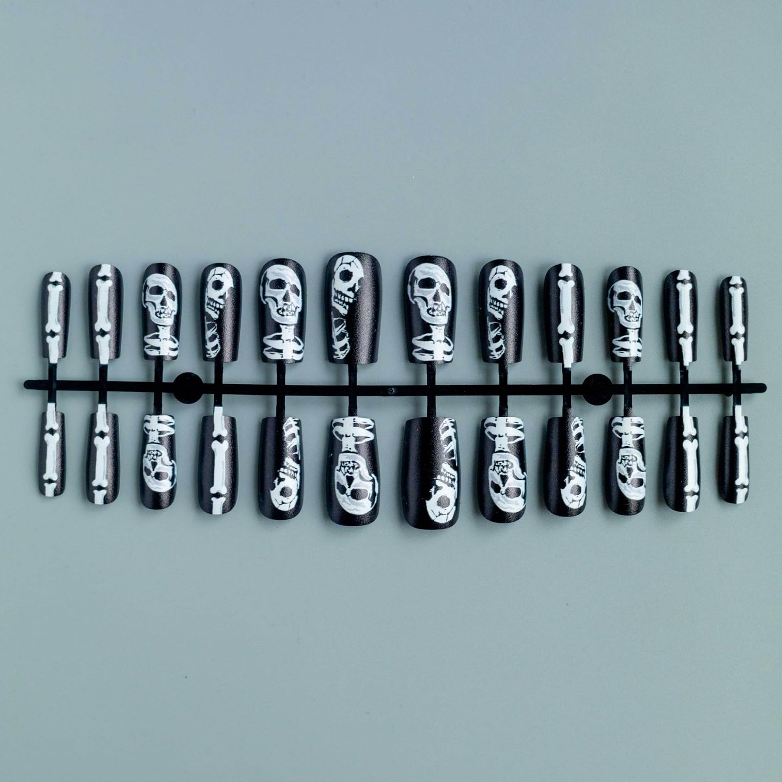 Goth Long Square Acrylic Gothic Y2K Cross Design Press On Nails