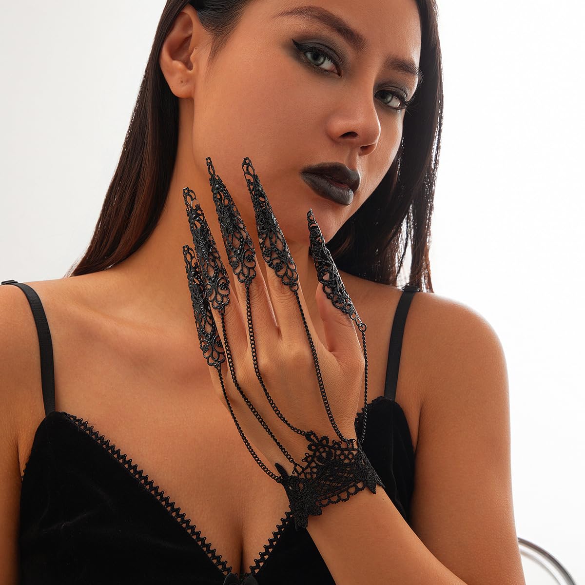 Gothic Bracelet Finger Nail Tip Claw Ring