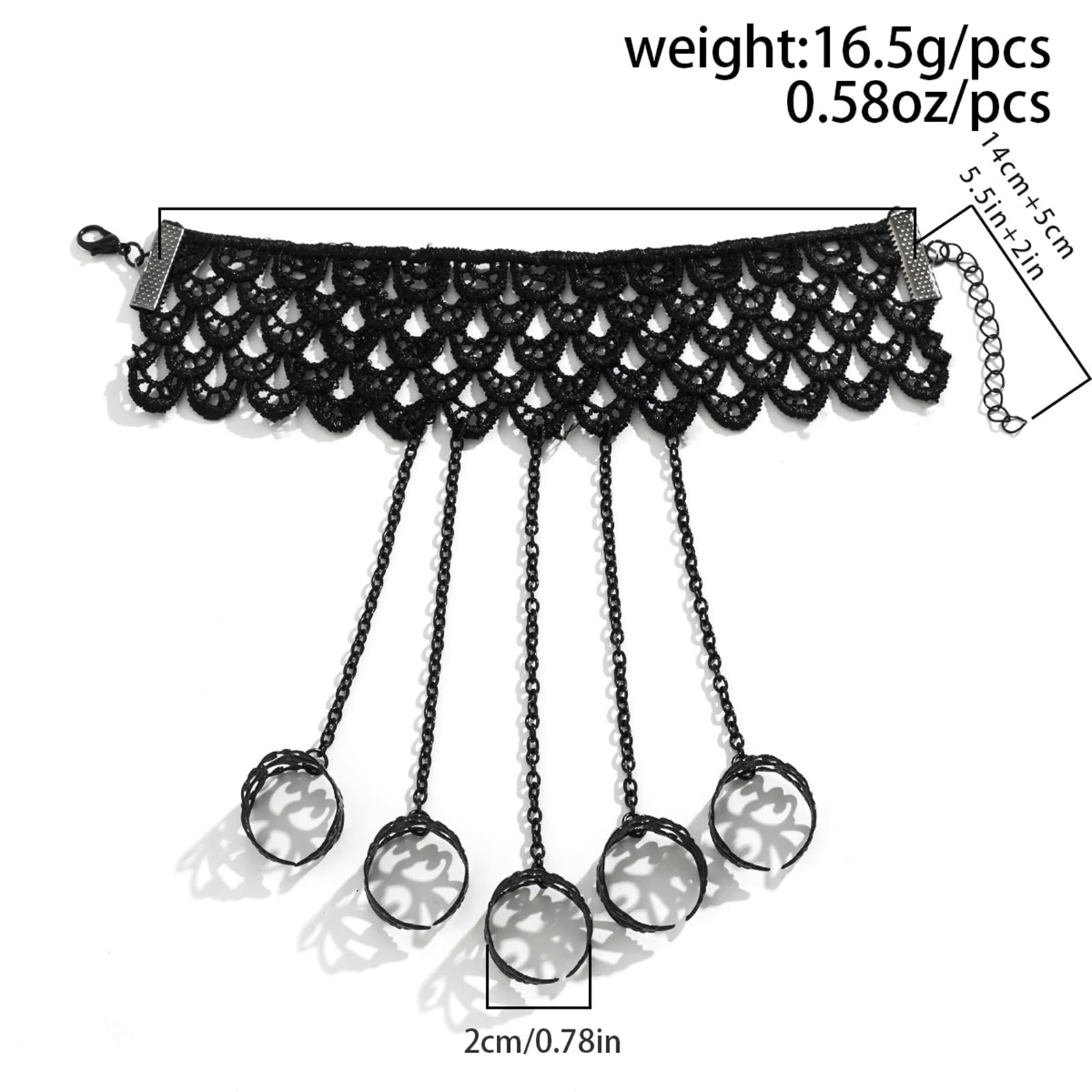 YANCHUN Goth Bracelets Finger Nails Tip Claw Rings