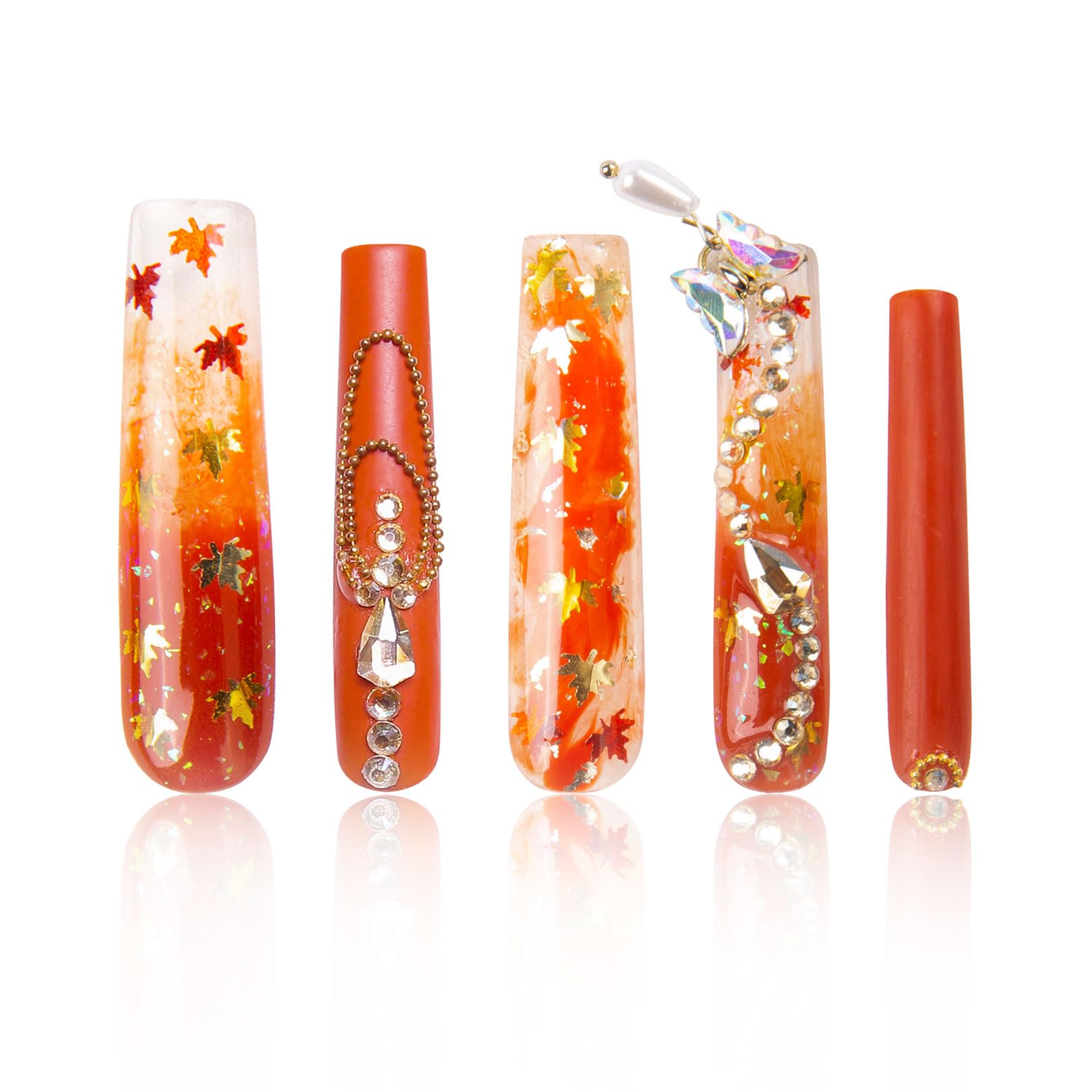 LOVFUL Press on Nails Aquarius | Handmade with Full Covered Crystals |