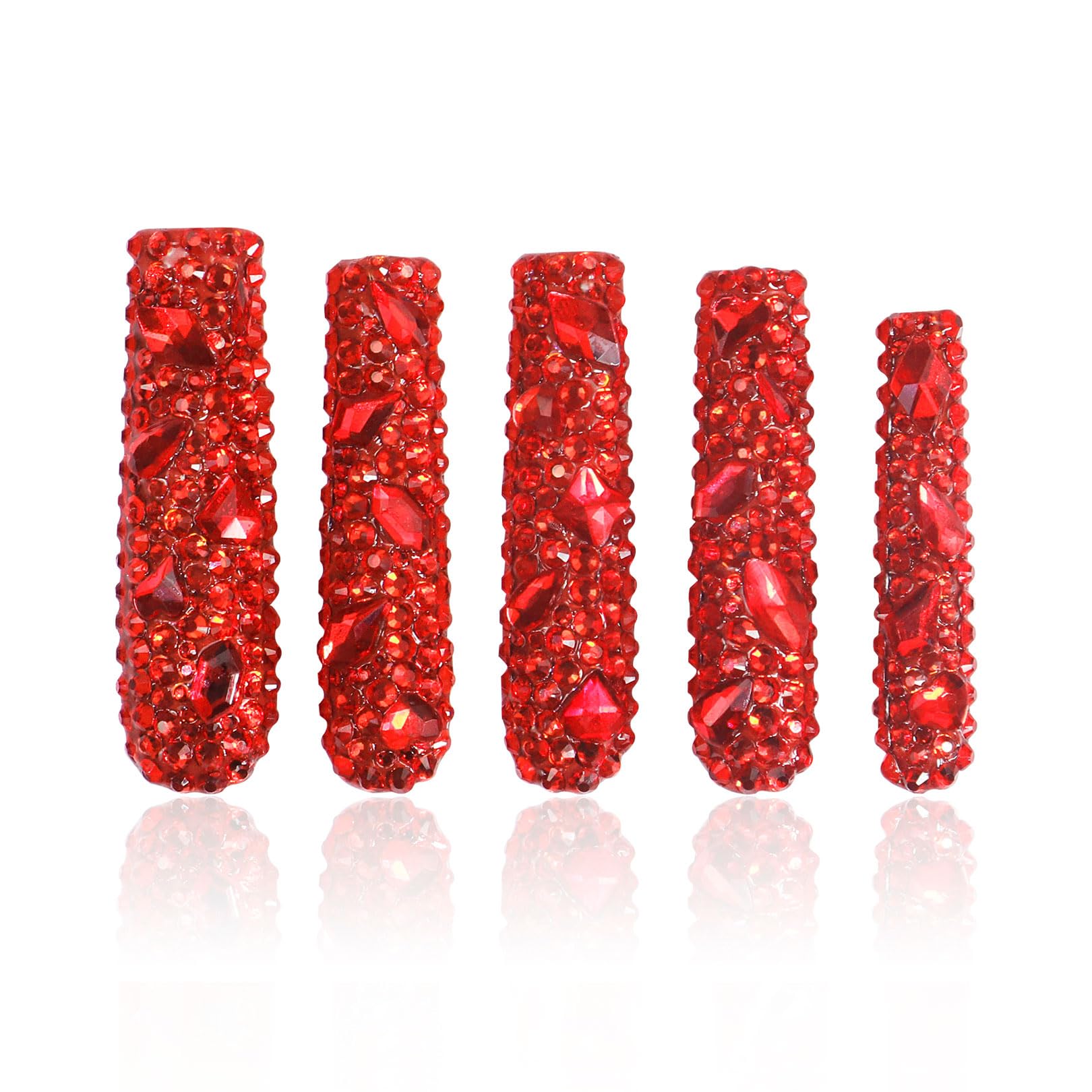 LOVFUL Press on Nails Aquarius | Handmade with Full Covered Crystals |