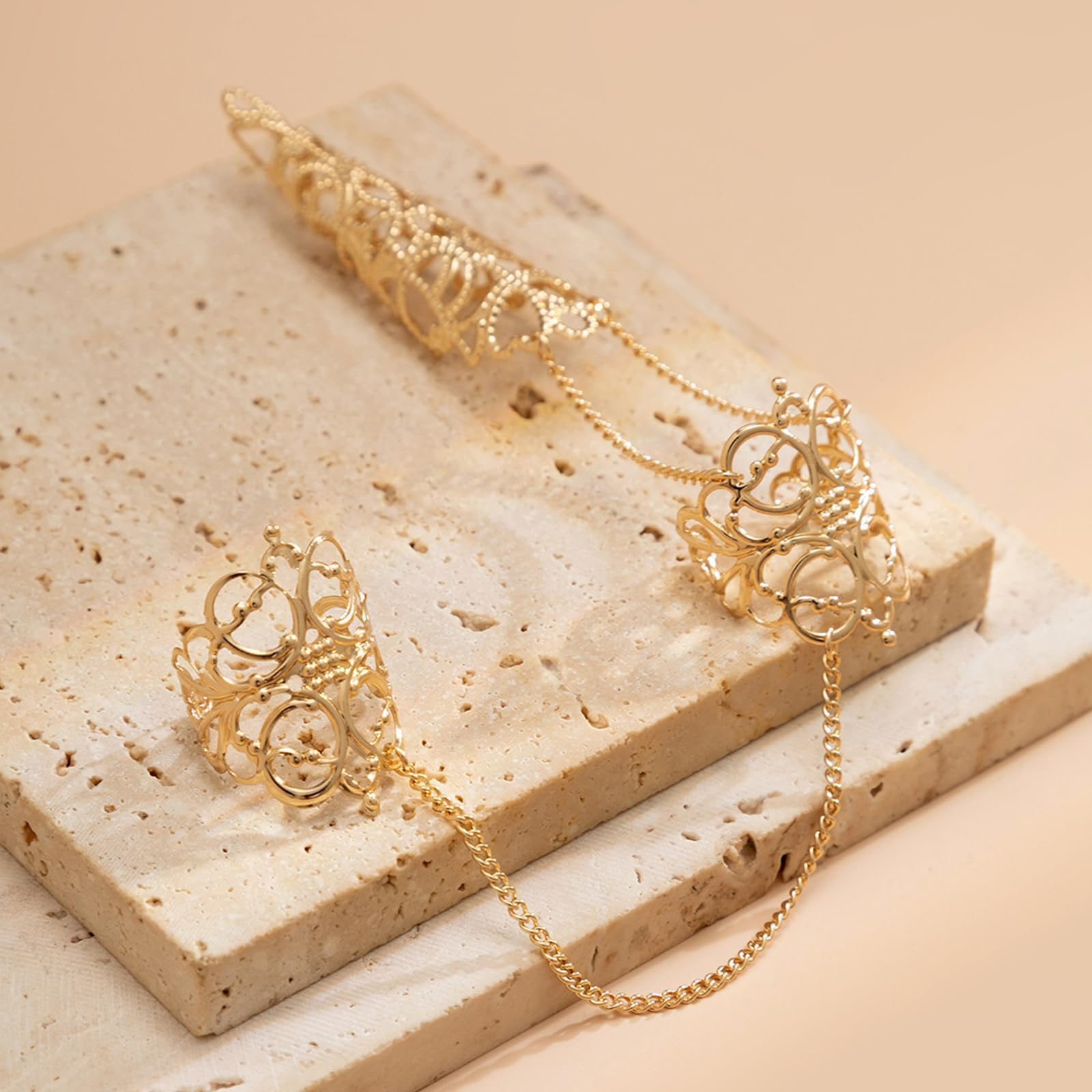 YANCHUN Goth Bracelets Finger Nails Tip Claw Rings