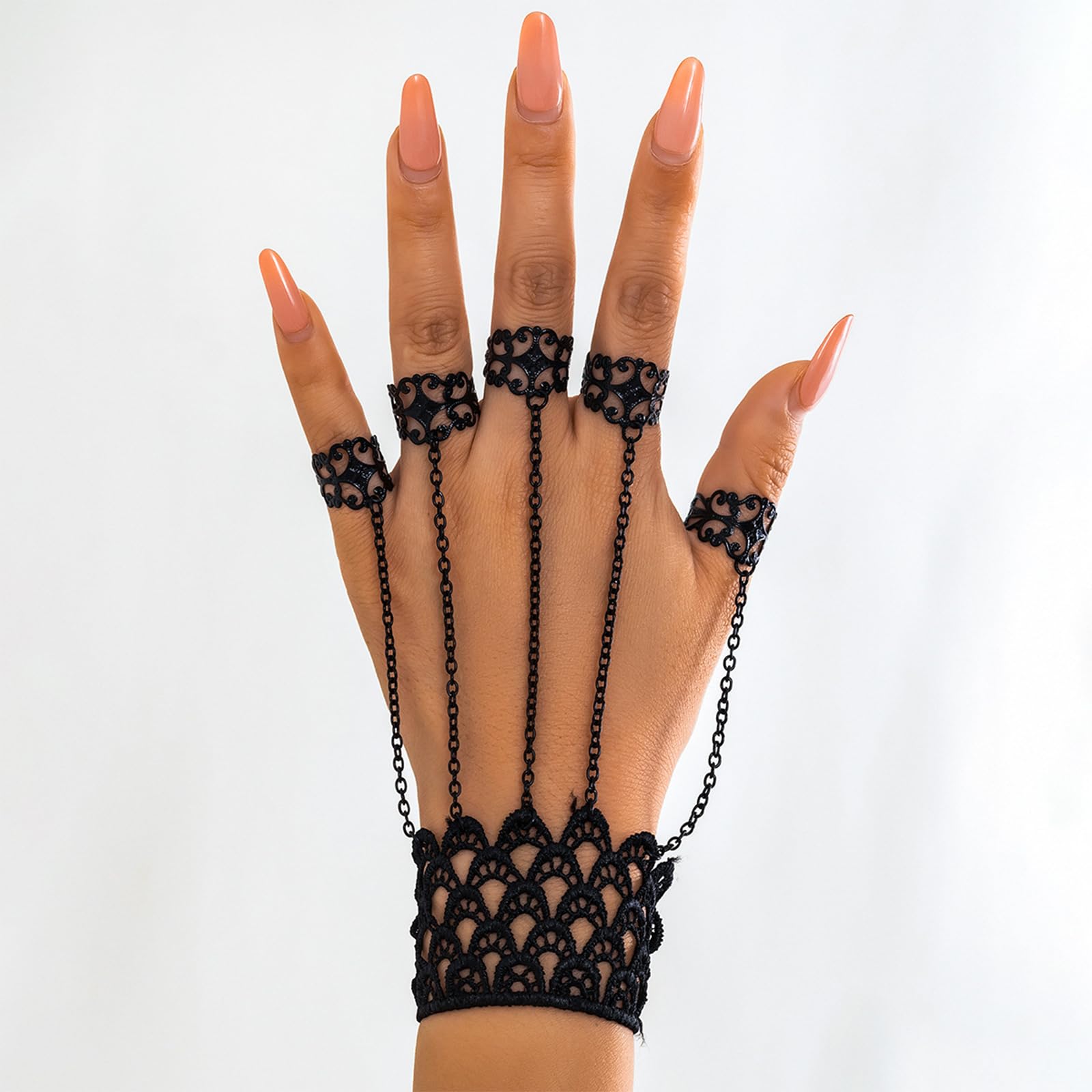 YANCHUN Goth Bracelets Finger Nails Tip Claw Rings