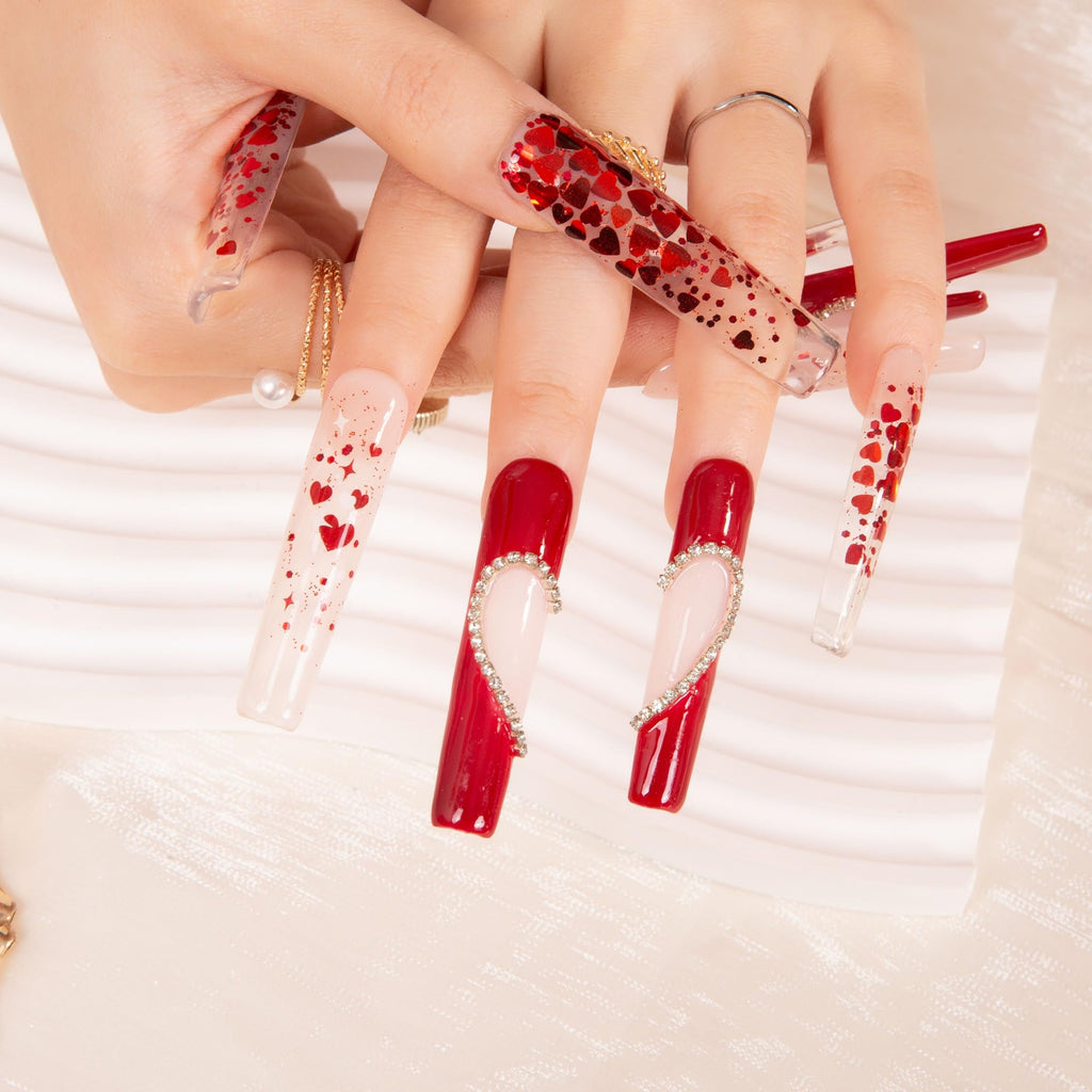 LOVFUL Press on Nails Aquarius | Handmade with Full Covered Crystals |