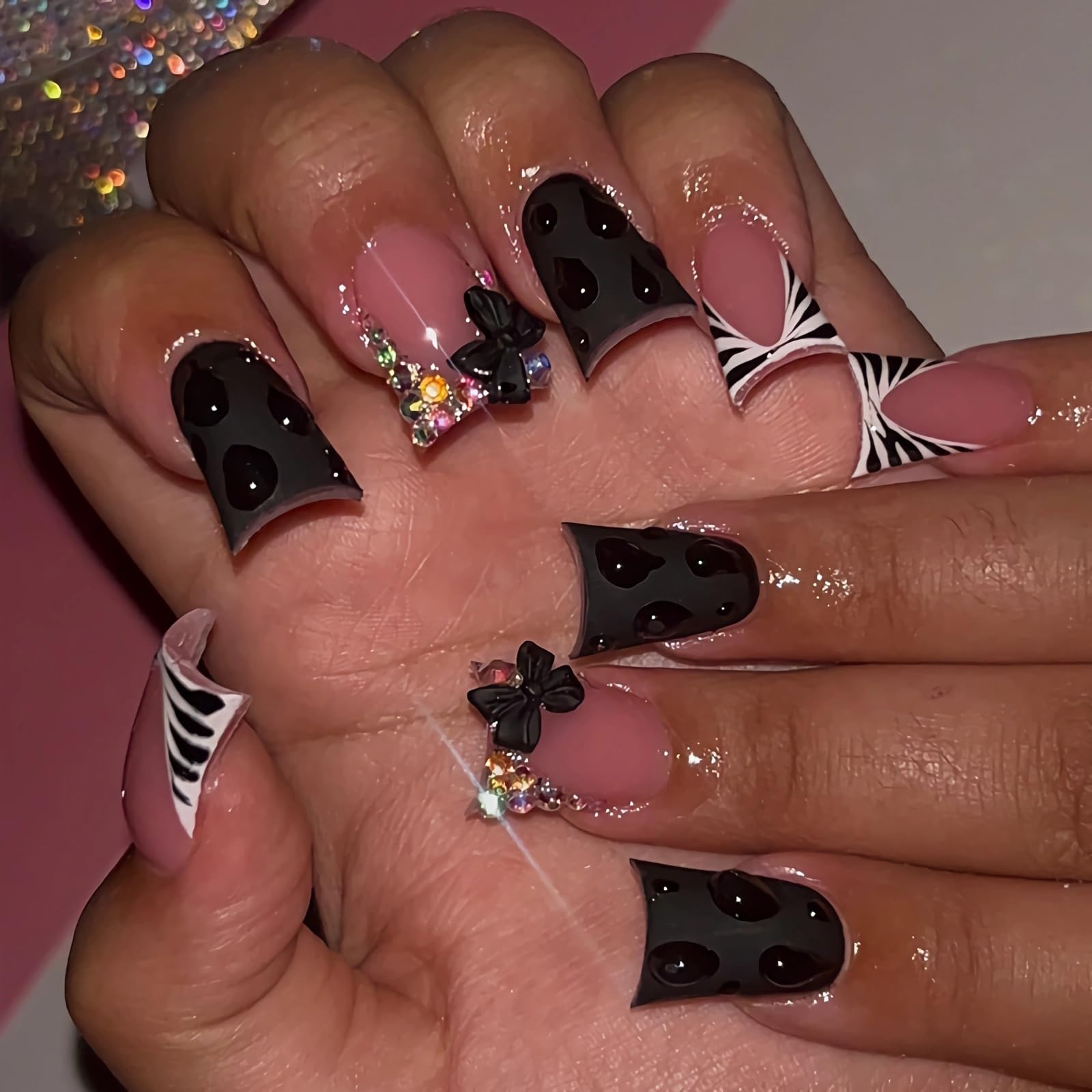 BABALAL Duck Nails Press on Gold Fake Nails
