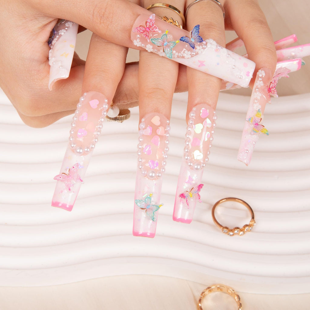 LOVFUL Press on Nails Aquarius | Handmade with Full Covered Crystals |