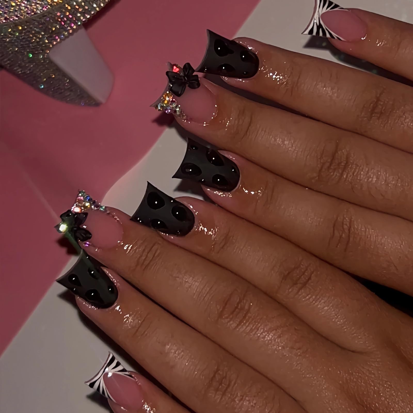 BABALAL Duck Nails Press on Gold Fake Nails